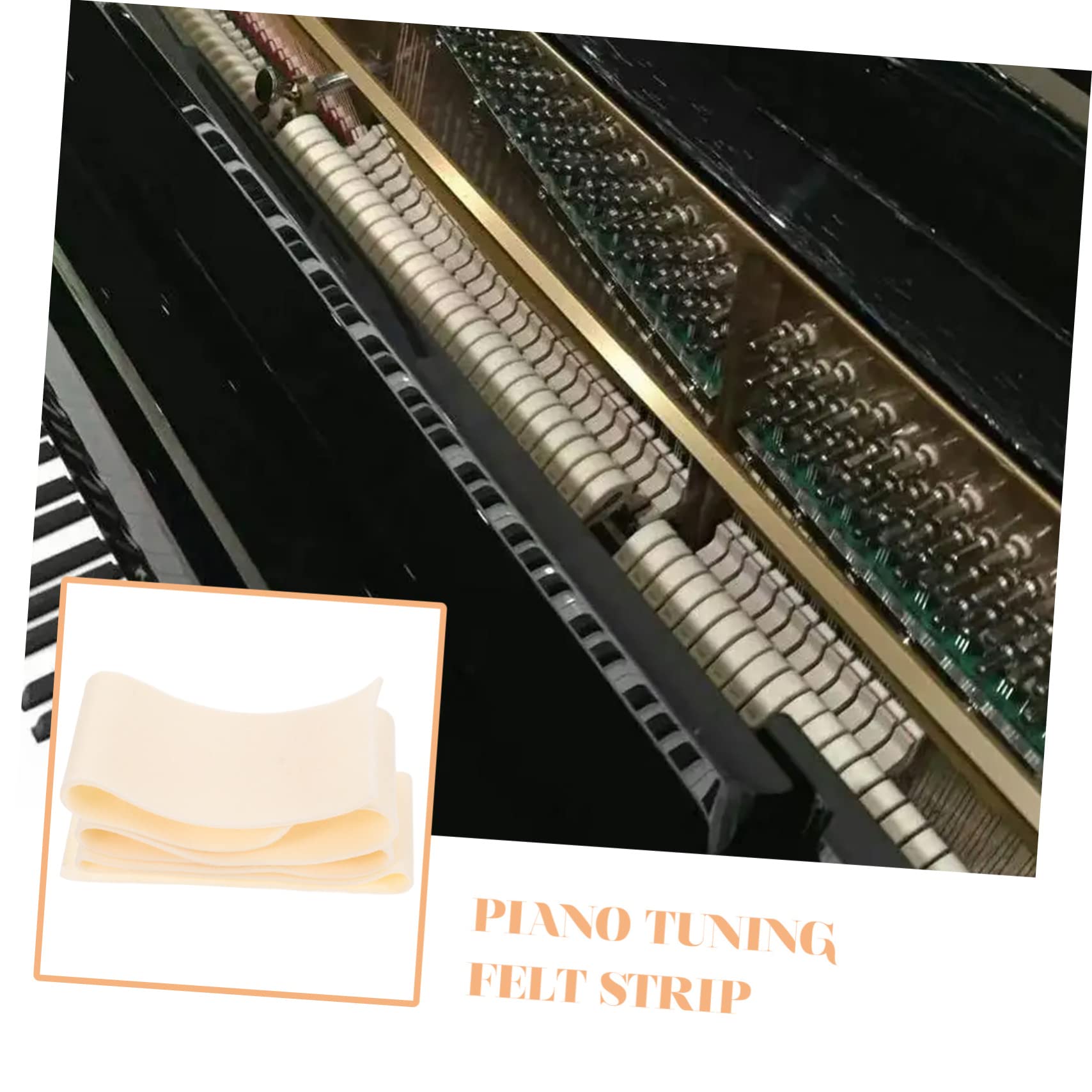 Abaodam 1 Roll Piano Weak Sound Tuning Deep Frying Pan Piano Mute Strip Replacement Felt Strip Metal Corner Protectors Piano Muffler Wool Felt Noise-absorbing Cotton Musical Instrument 6