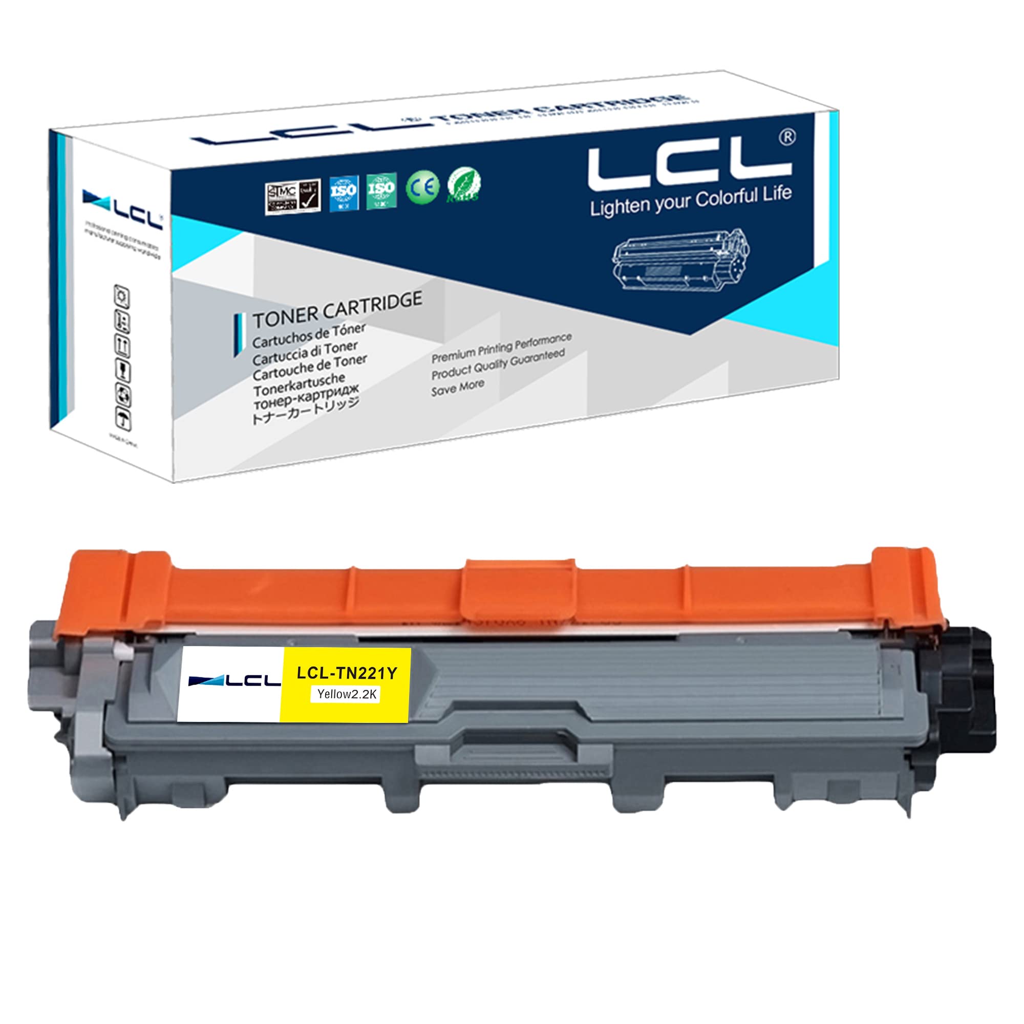 LCL Compatible Toner Cartridge Replacement for Brother TN-225 TN221 TN225 TN221 TN225Y TN221Y 2200 Pages HL-3140CW HL-3142CW HL-3150CDN HL-3150CDW HL-3152CDW HL-3170CW HL-3170CDW (Yellow,1-Pack) 1