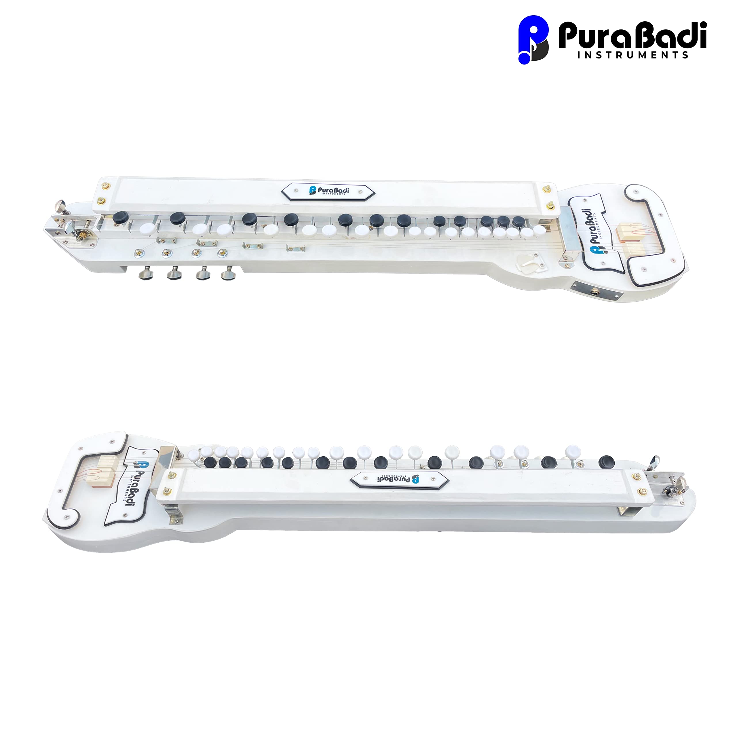 Pura Badi Banjo PB29 - Bulbul Tarang, 29 Keys, 6 String, Bag, Extra Strings, Banjo Picks, Jack Cable, Free Lessons (SUPER WHITE) 3