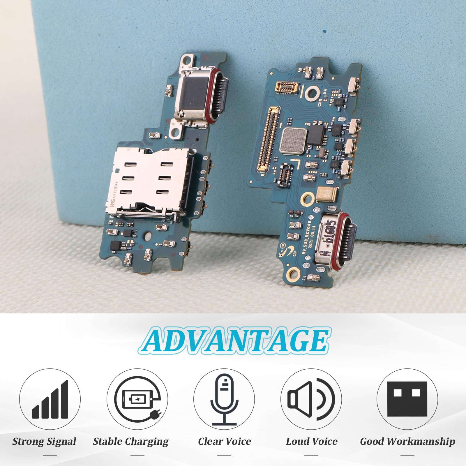 Dock Connector for Samsung Galaxy S21 FE Charging Port Flex Cable Replacement for Samsung Galaxy S21 FE 5G SM-G990U SM-G990U1 USB Charger Dock Board Connector with Repair Tools 5