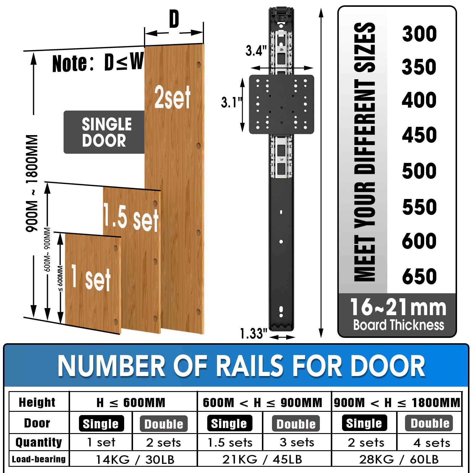 Pocket Door Slide kit, Pivot Door Slide Hardware Insert with Magnetic Push-Pull Latch for Cabinet Doors and Insert Doors, Durable and Silent Design for Kitchen Bathroom Furniture (14in, Pieces, 2) 6