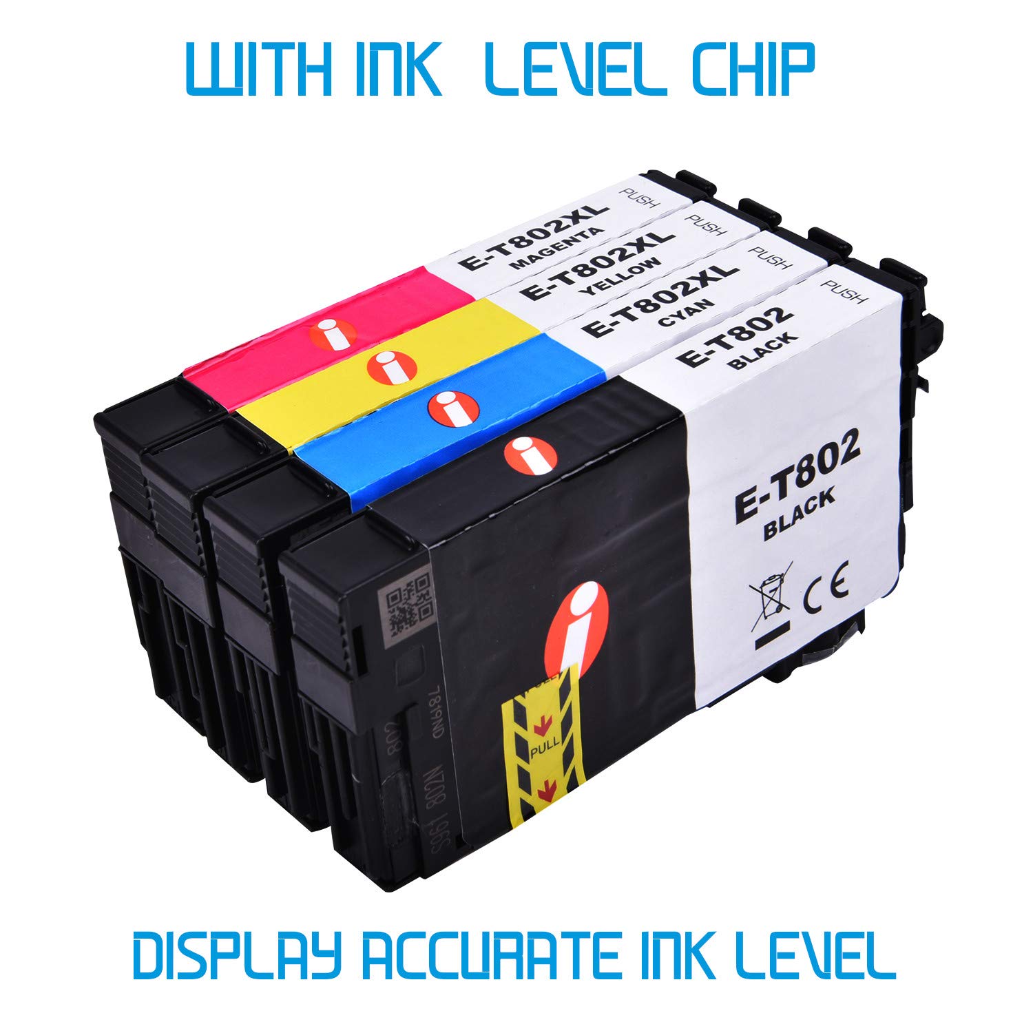 INK4WORK Remanufactured Ink Cartridge Replacement for Epson 802XL 802 T802XL T802 for Workforce Pro EC-4020 EC-4030 WF-4720 WF-4730 WF-4734 WF-4740 Printer (4-Pack) 2