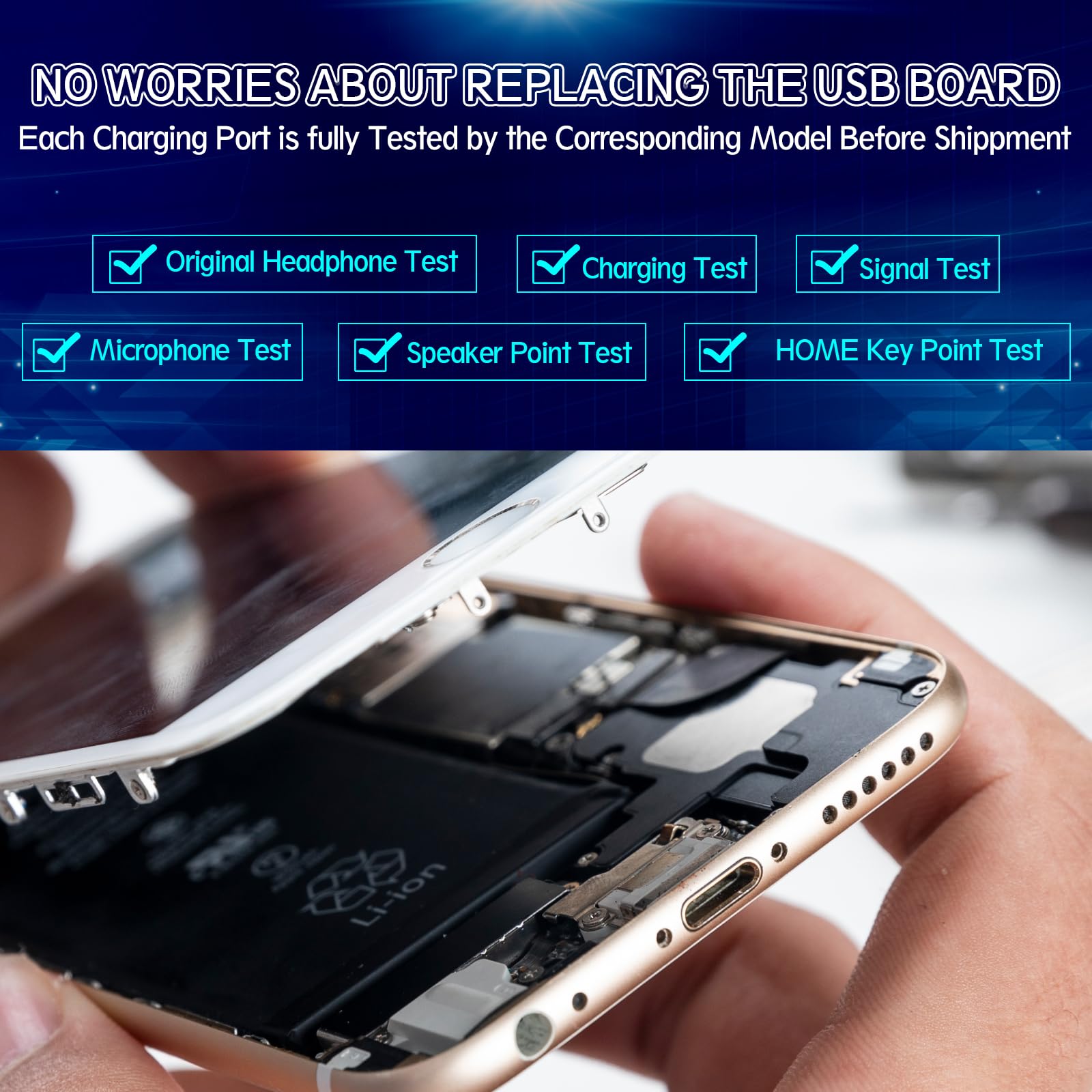 Dock Connector for Samsung Galaxy S21 FE Charging Port Flex Cable Replacement for Samsung Galaxy S21 FE 5G SM-G990U SM-G990U1 USB Charger Dock Board Connector with Repair Tools 6