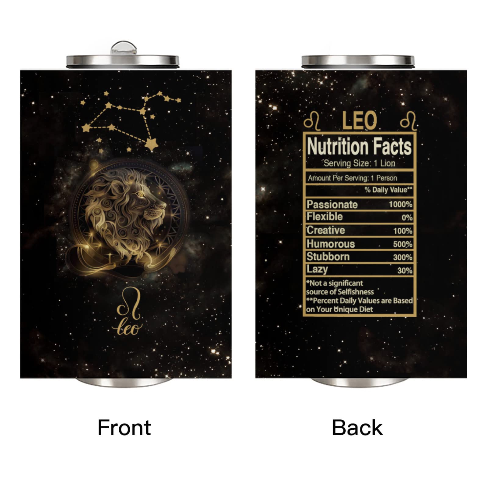 Leo Constellation Tumbler Zodiac Gift Wine Cup Astrology Fans Birthday Gifts Stainless Steel Vacuum Coffee Mug Cup With Slide Top Lid Antique style 17 OZ 5