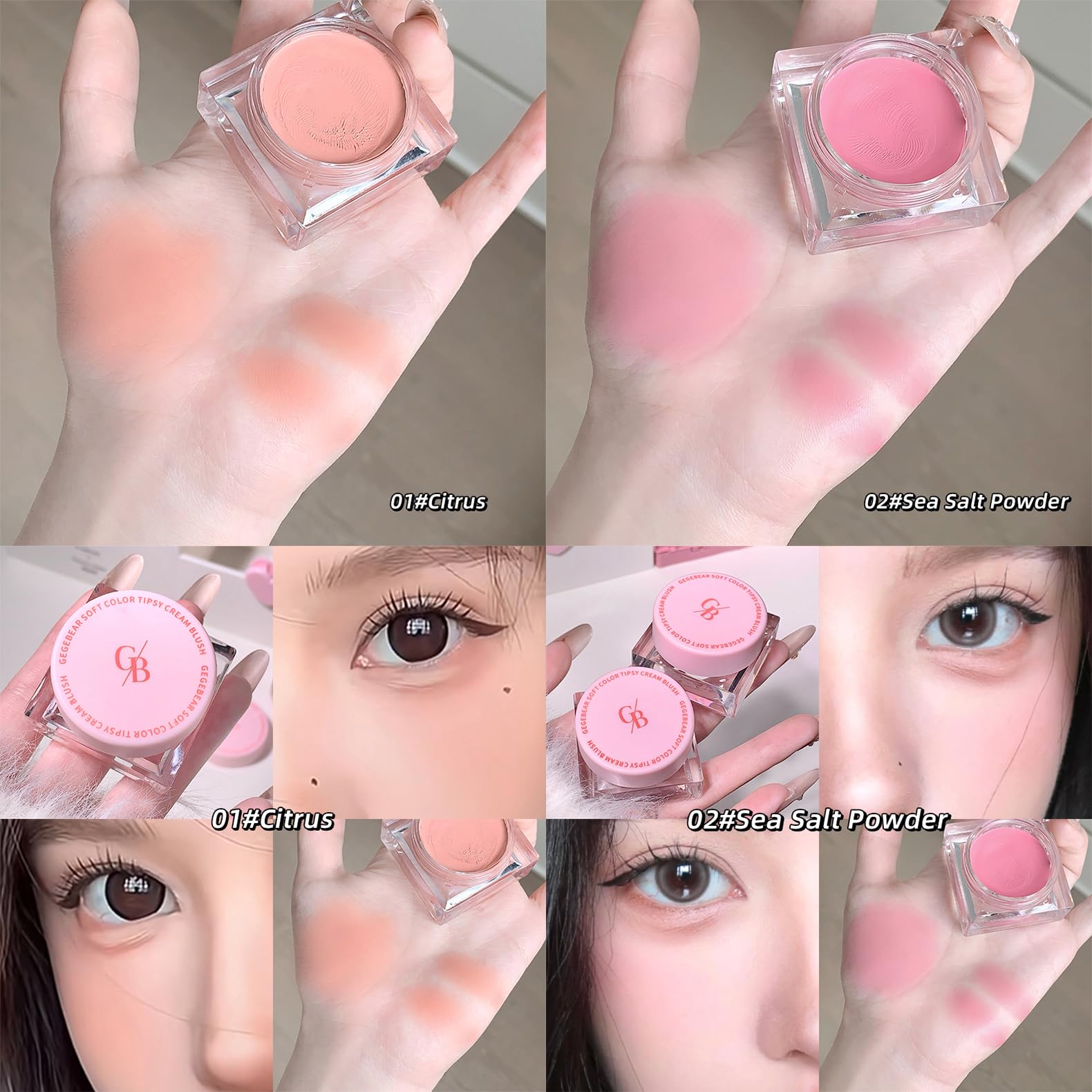 Gege Bear Soft Cream Blush | Natural Color Tipsy Creamy Blush For Cheeks | Silky Finish & Glowing Feel | Long-Lasting Glow | Lightweight Jelly Texture | Smooth Aesthetic Blendable, Buildable Formula | Pastel Pink Shades for Cheeks | Perfect Blusher for Women (06#Lilac, 8g) 4