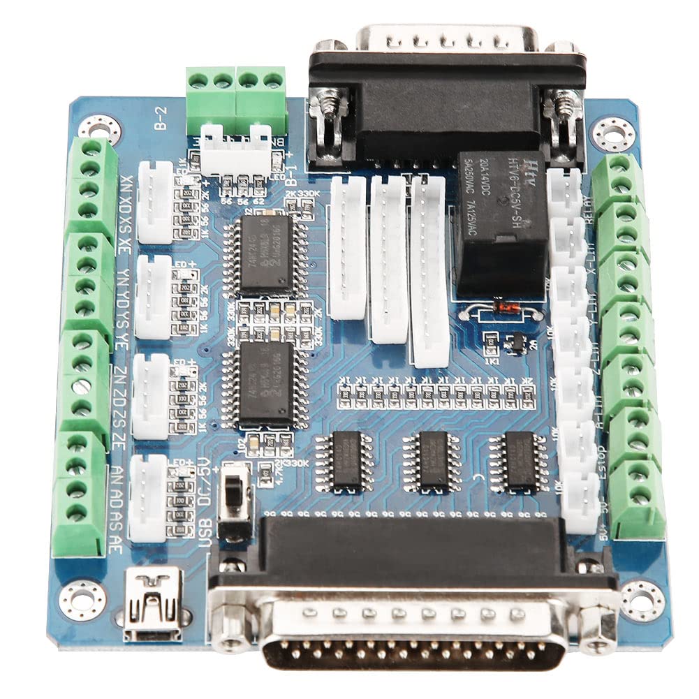 Stepper Motor Driver, MACH3 Interface 5 Axis CNC Stepper Motor Driver Controller Breakout Board, Bipolar Signal 1