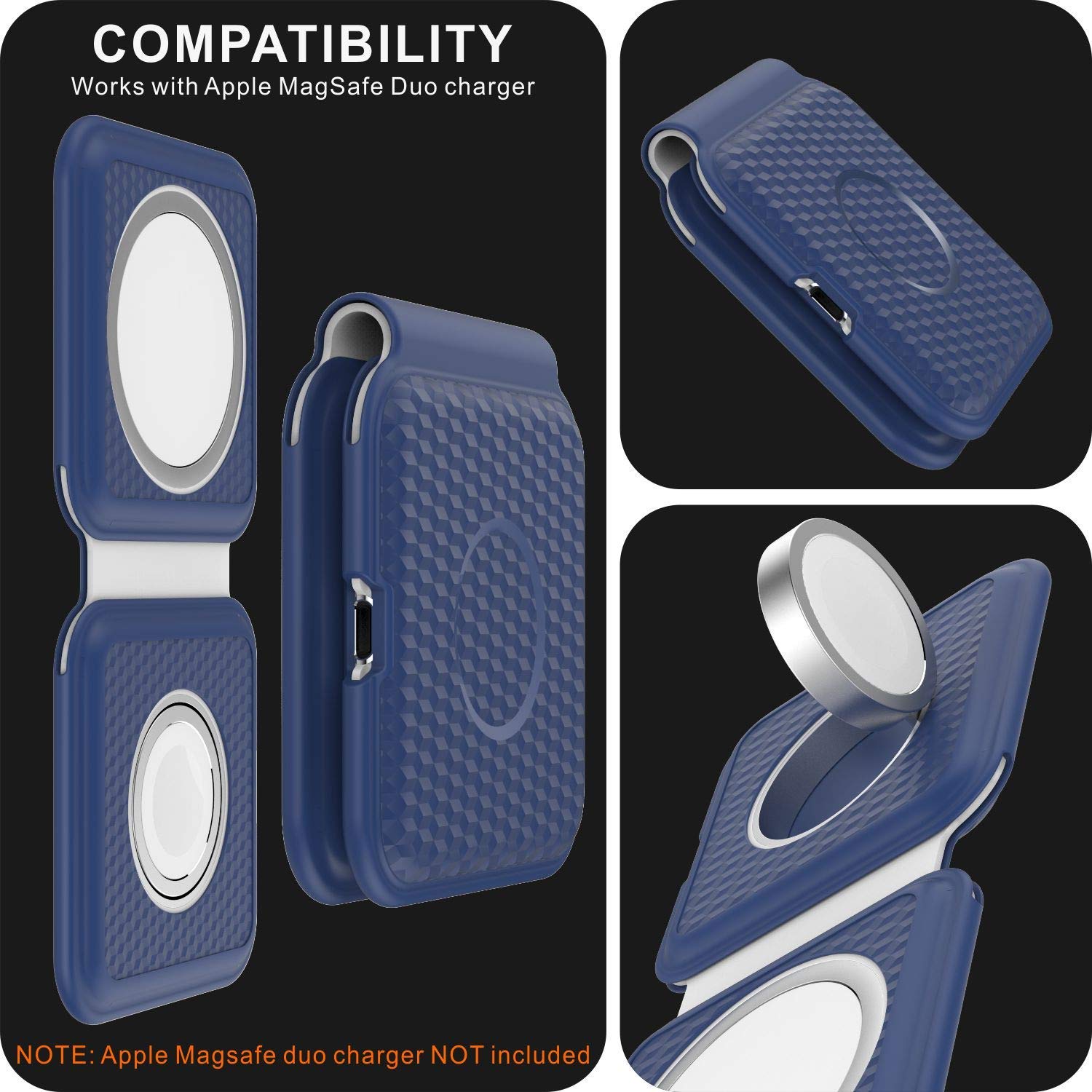 Silicone Case for Apple MagSafe Duo Charger-Blue 2