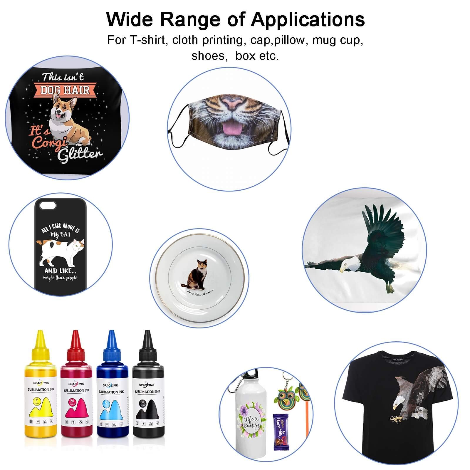 Spaceink Sublimation Ink Refilled for EP ET2800 ET4800 ET2720 ET2760 ET2803 XP15000 ET8550 WF3640 XP5100 WF7710 WF7720 Printer(1*Black 1*Cyan 1*Magenta 1*Yellow,4-Pack) 5