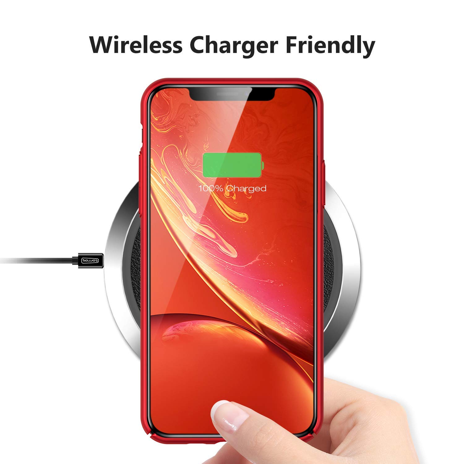 TORRAS Slim Fit Compatible for iPhone XR Case Ultra-Thin Lightweight Full Protection Hard PC Cover with Comfortable Grip Cases for iPhone XR 6.1", Red 6