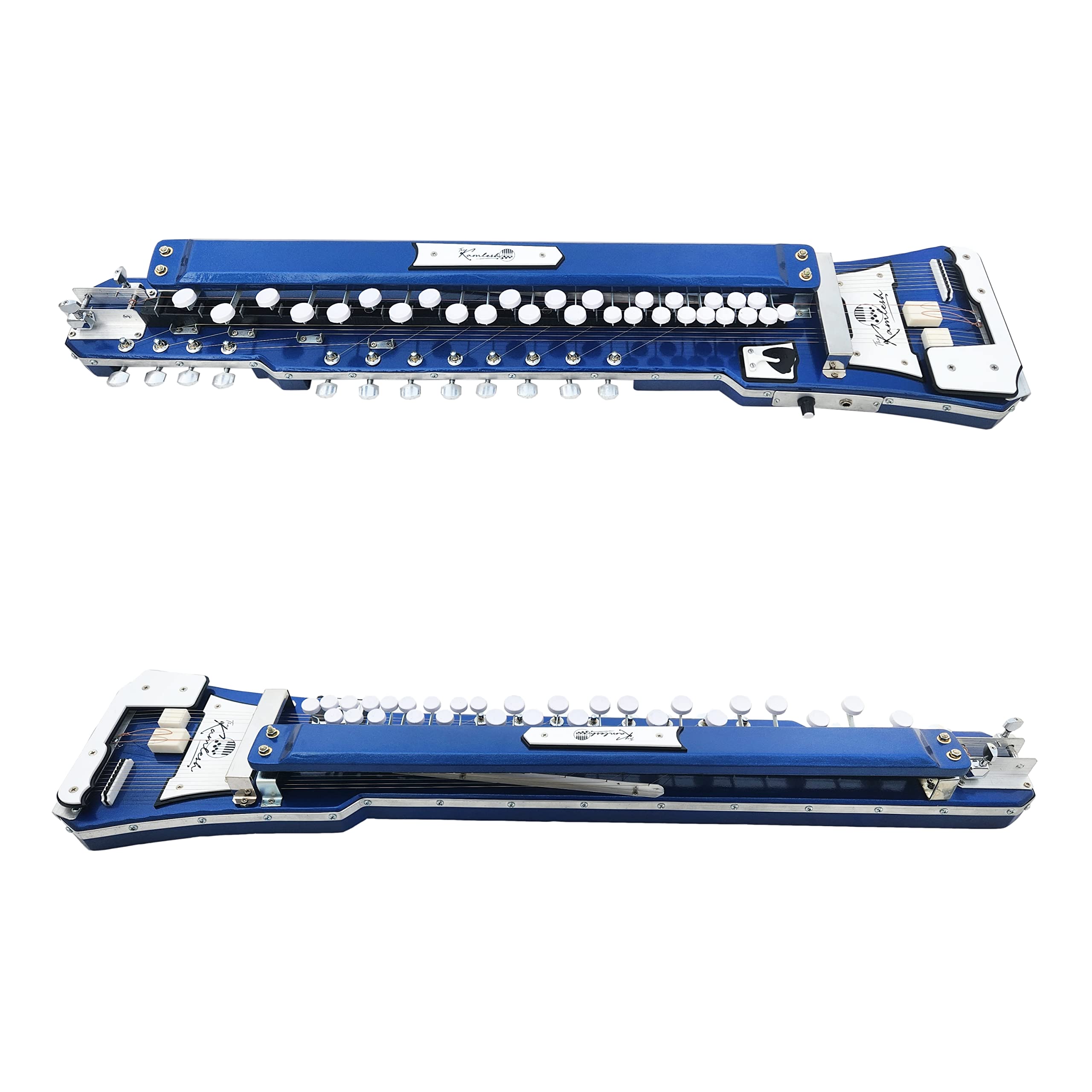 The Kamlesh® Indian Banjo (Bulbul Tarang) Electric Benjo with Protective Box, Strings, Picks, Jack Cable, Tuning Guide & Lifetime Support - 29 Keys, Royal Blue 4