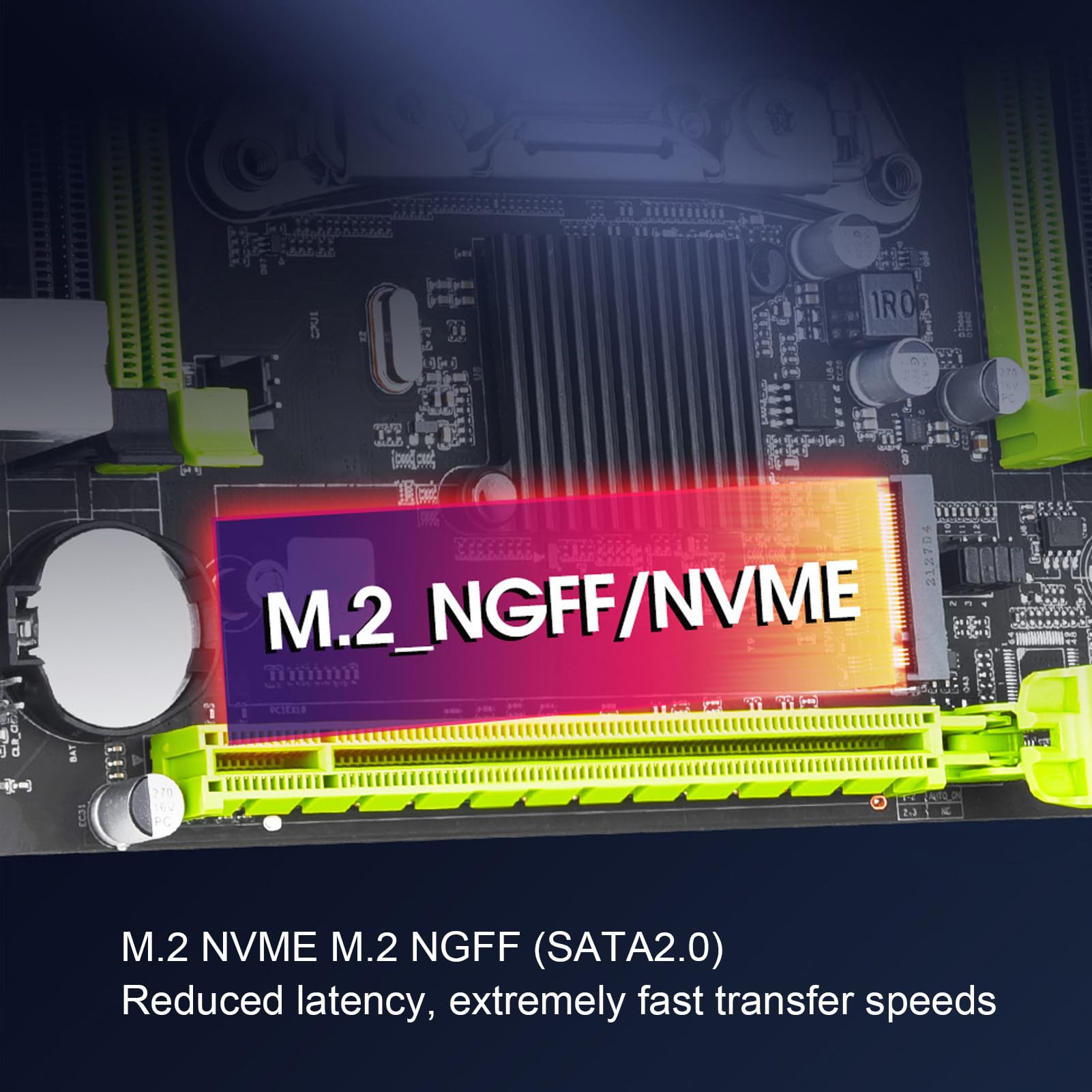 NVME M.2 X79SE Plus LGA 2011 Motherboard for E5 V1 V2, PCIe 3.0X16, Gigabit Ethernet, 8 Layer PCB, for Home, Office, Gaming, 4xDDR3 up to 128G, USB2.0 4