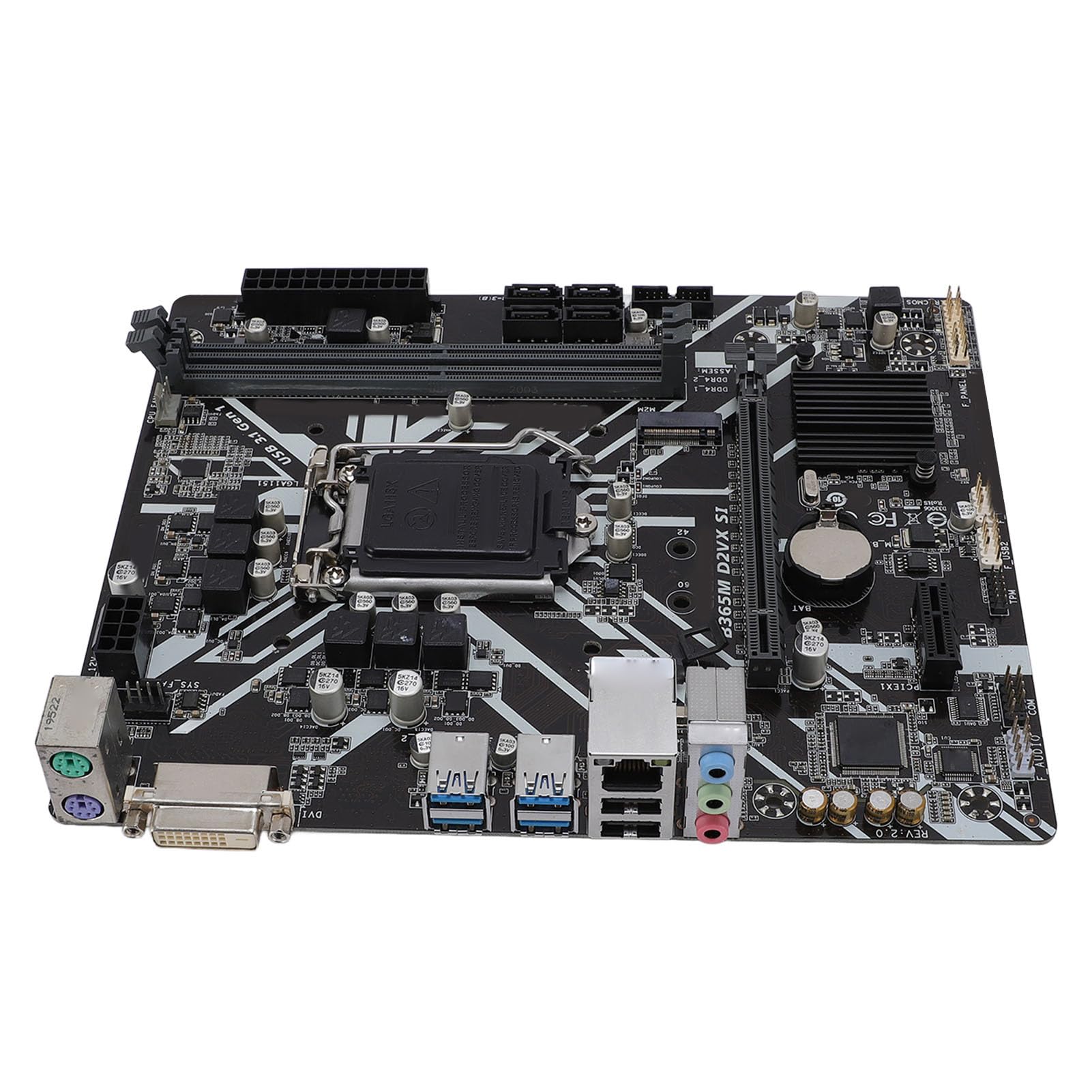 XUMIUZIY B365M D2VX SI M ATX Motherboard, Supports LGA 1151 Socket 9th 8th Gen for Core i9 i7 i5 i3, with DVI Output DDR4 Memory Slots PCI E 3.0 Slots 1