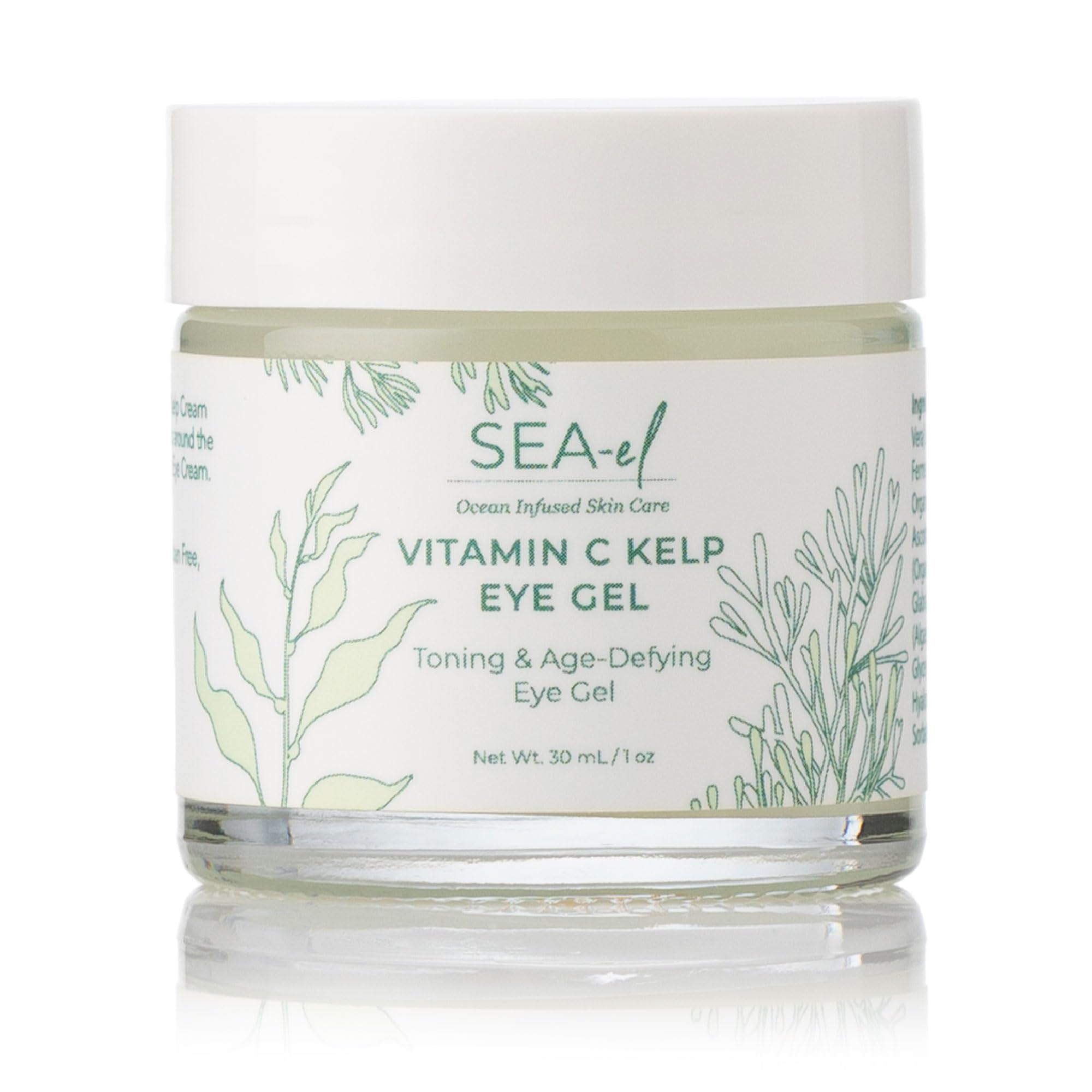 Sea-el Vitamin C Kelp Eye Gel Toning & Age Defying Skincare for Puffiness, Under Eye Bags & Dark Circles Cooling Youthful Glow for Women & Men - 1 Oz 1