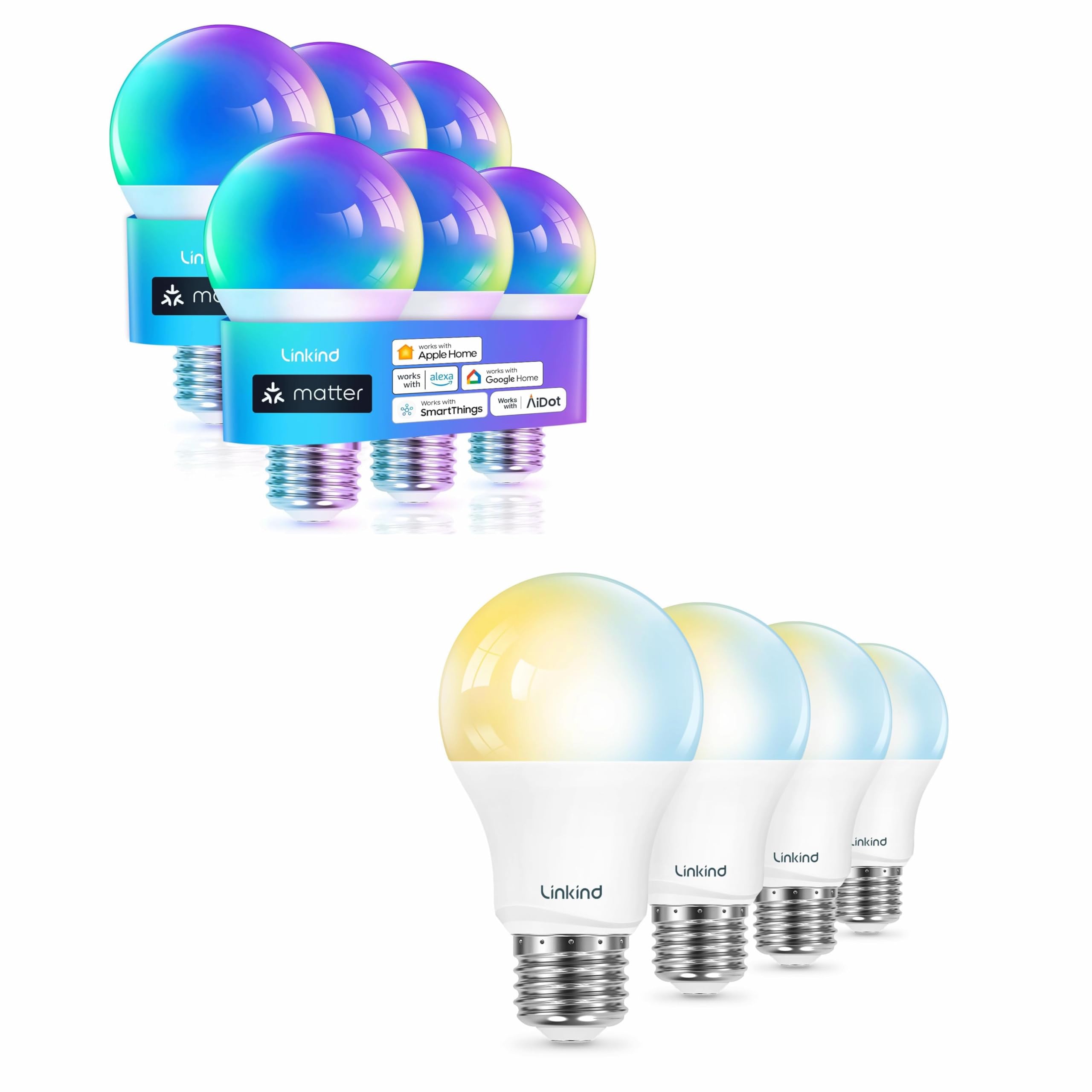 Linkind Matter Smart Light Bulb A19 Soft White to Daylight Tunable Smart Light Bulbs 1