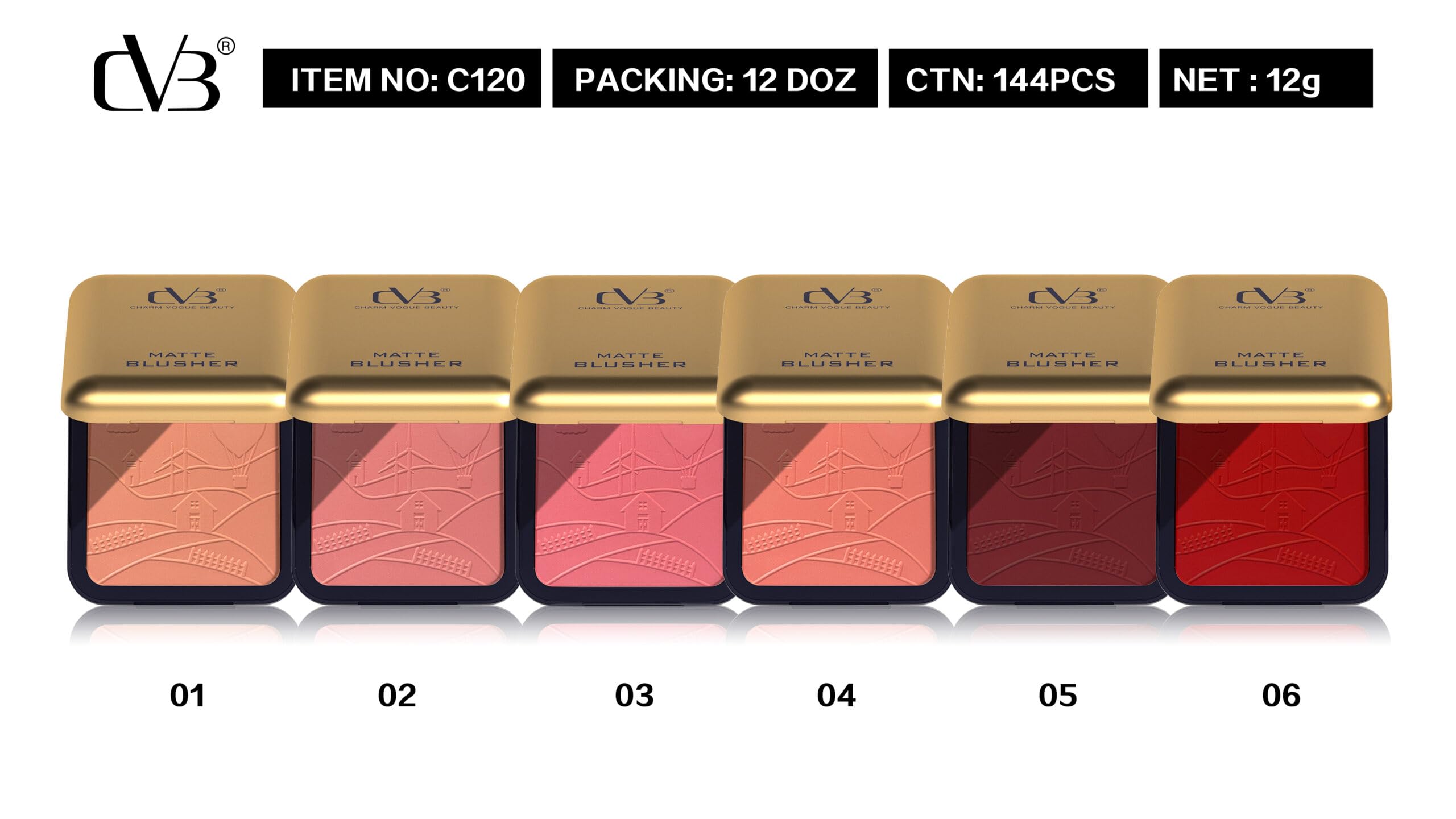CVB Matte Blusher Pure Rouge | Lightweight Powder Blush for Natural Rosy Cheeks | Long-Lasting Matte Finish, 12g 5