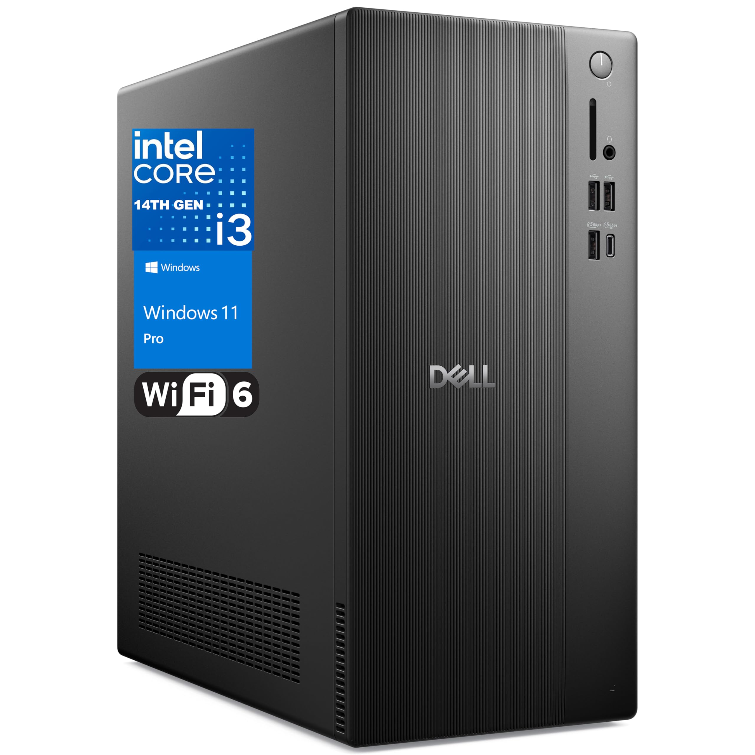 Dell Vostro Desktop Computers Tower PC for Home Business Student, 14th Gen Intel 4-Core Processor, 16GB DDR5 RAM, 1TB PCIe SSD, WiFi 6, Bluetooth, DisplayPort, HDMI, Type-C, Windows 11 Pro 2
