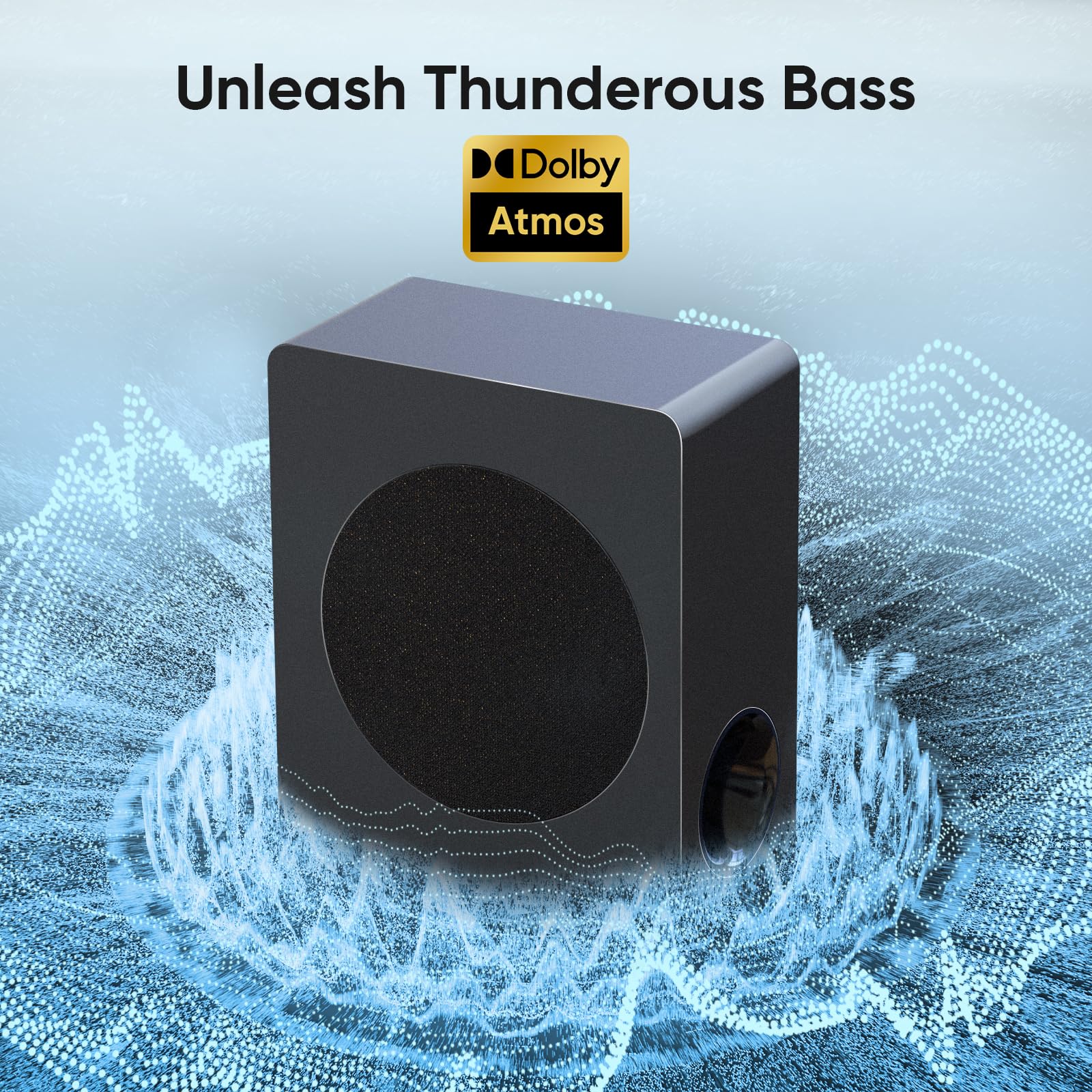 GEOYEAO Sound bar with subwoofer, 200W 2.1 ch soundbar w/Dolby Atmos Surround Sound System, 3D Bass Adjustable Home Theater Bluetooth TV Speaker for Smart TV/Projector/PC 4