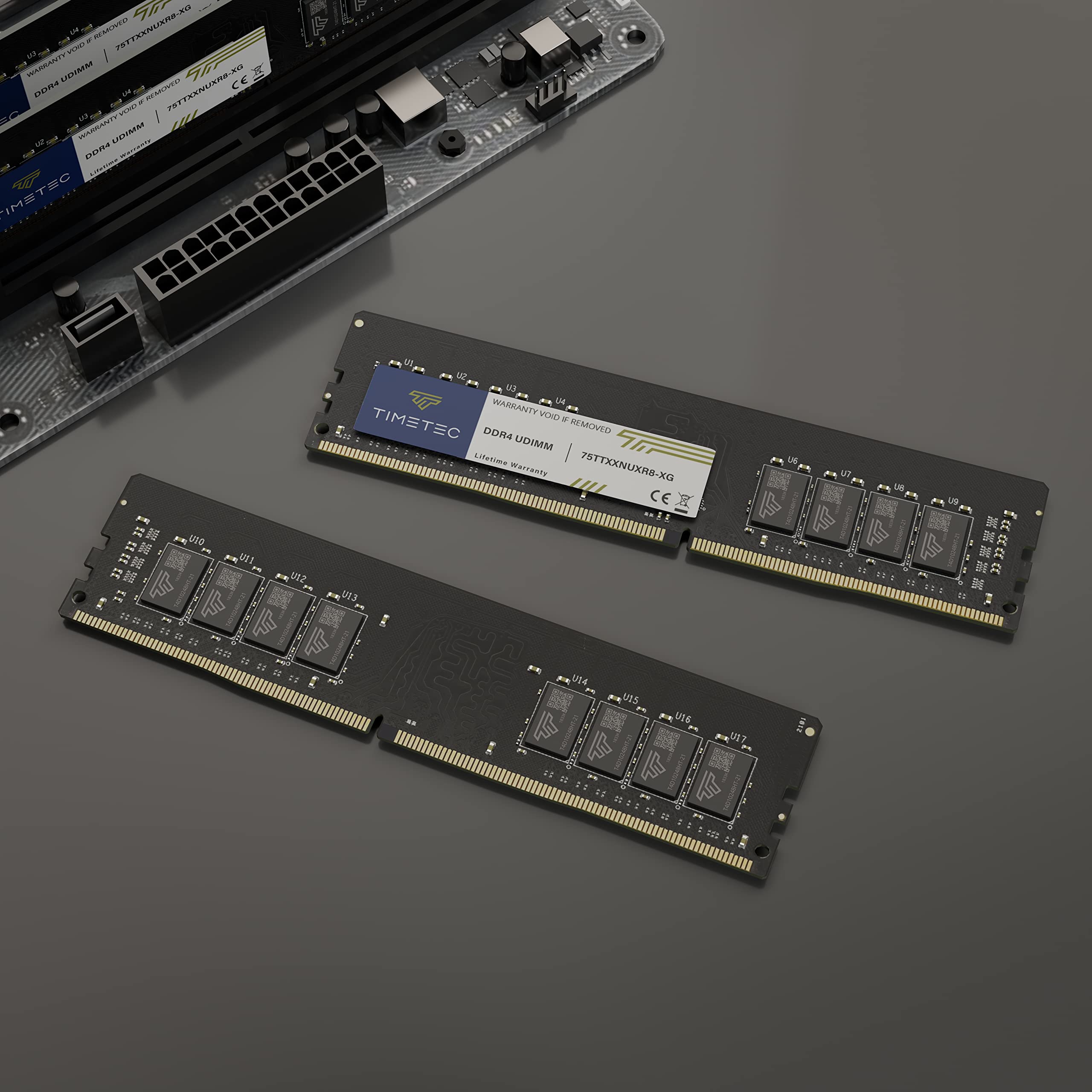 Timetec 16GB KIT(2x8GB) DDR4 3200MHz (or 2933MHz or 2666MHz) PC4-25600 Non-XMP CL22 1.2V Non-ECC Unbuffered 1Rx8 Single Rank 288 Pin UDIMM Desktop PC Computer Memory RAM Module Upgrade 3