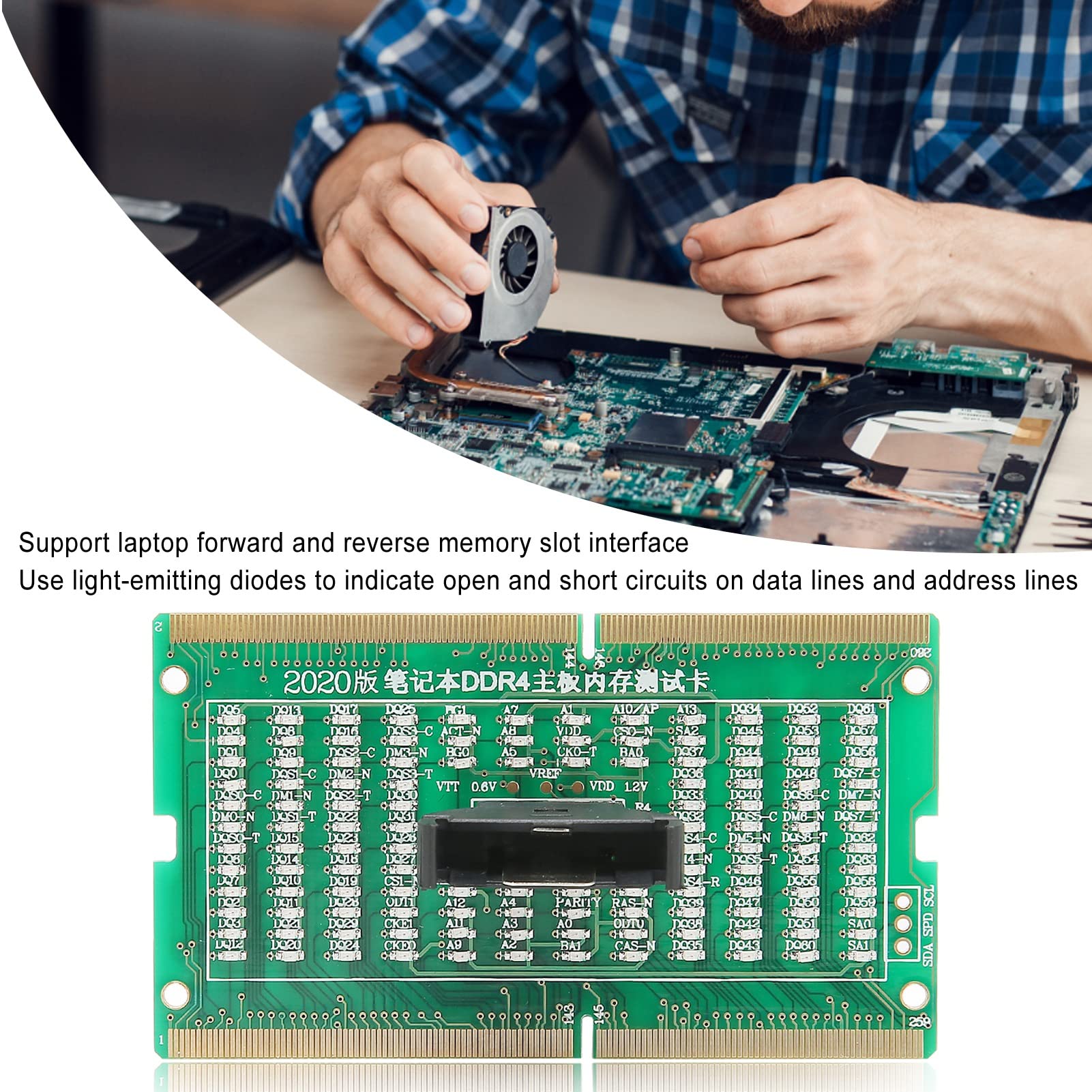 PC Motherboard Tester Card,Module Board Test & Measuring Module PC Computer Mother Board Debug Analyzer Motherboard Tester Diagnostics for DDR4 Laptop 3
