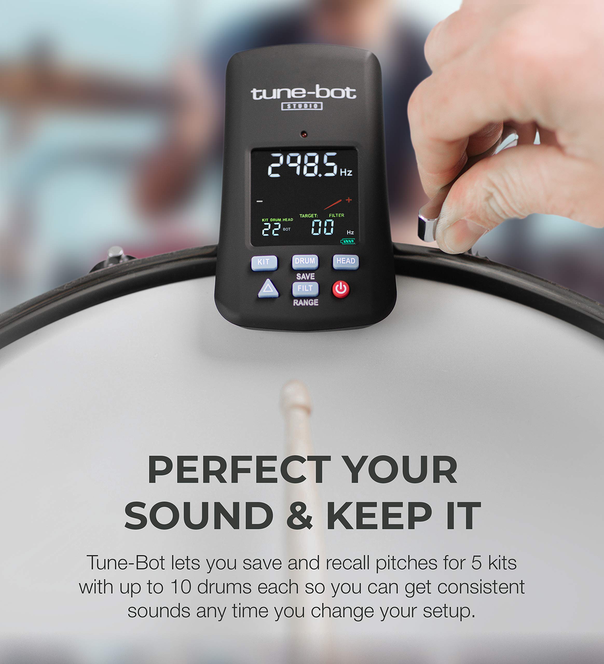 Tune-Bot Studio TBS-001 Digital Drum Tuner - Clip-On Tuner for Acoustic Drum Kits 3