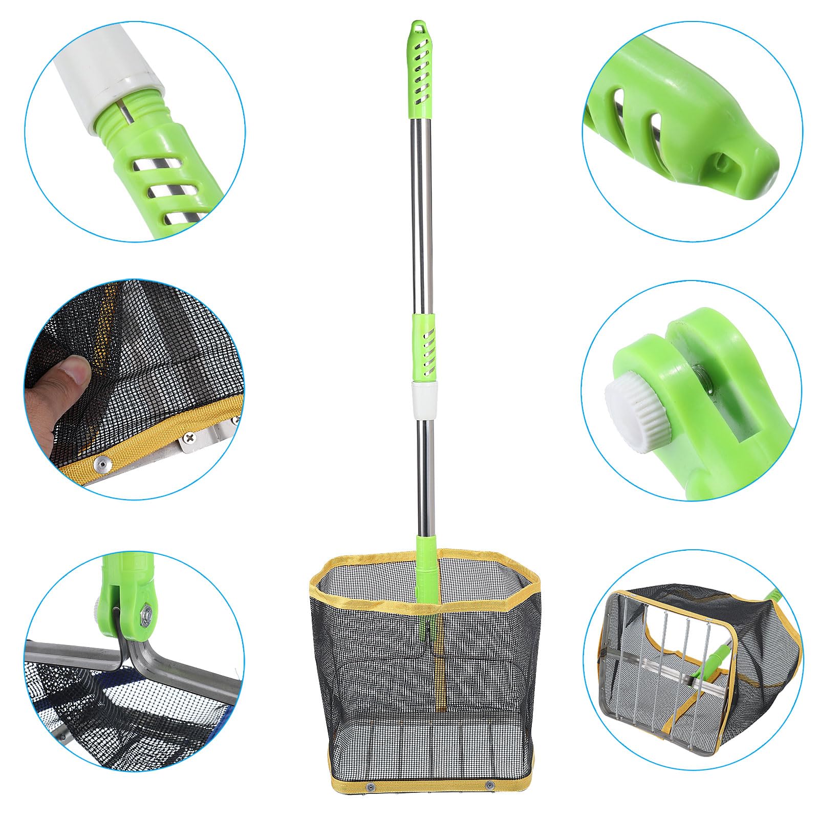 PATIKIL Telescopic Table Tennis Ball Picker, Stainless Steel Portable Ping Pong Ball Collector Pick Up Net for Balls Picking Storage, Yellow 5