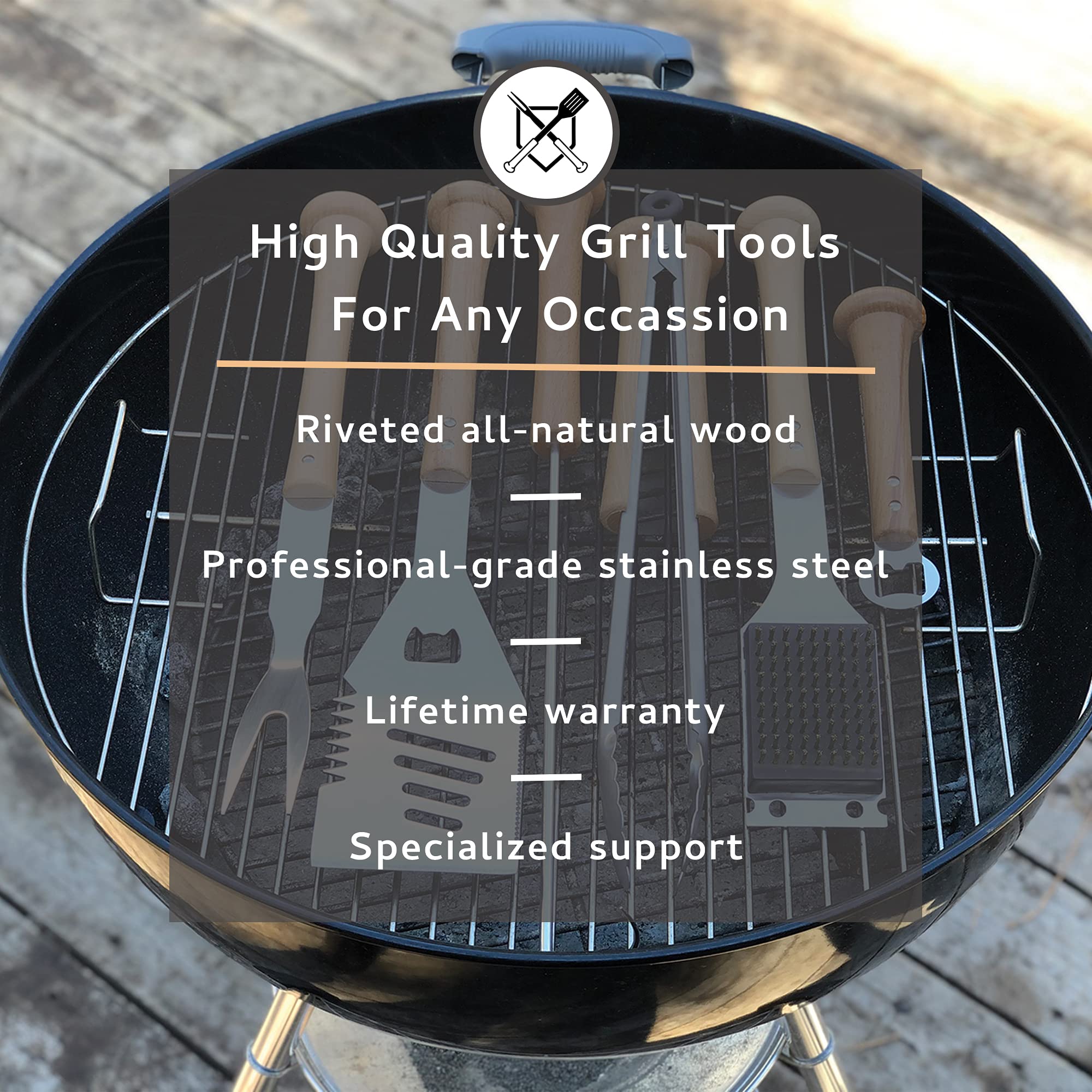 Baseball BBQ | 'Pick Off' Bottle Opener Tool | BBQ Grilling Accessories, Tools & Utensils for Baseball Fans | Patented Wooden Bat Handle & Quality Stainless Steel | Perfect for Dads | Add to Set 5