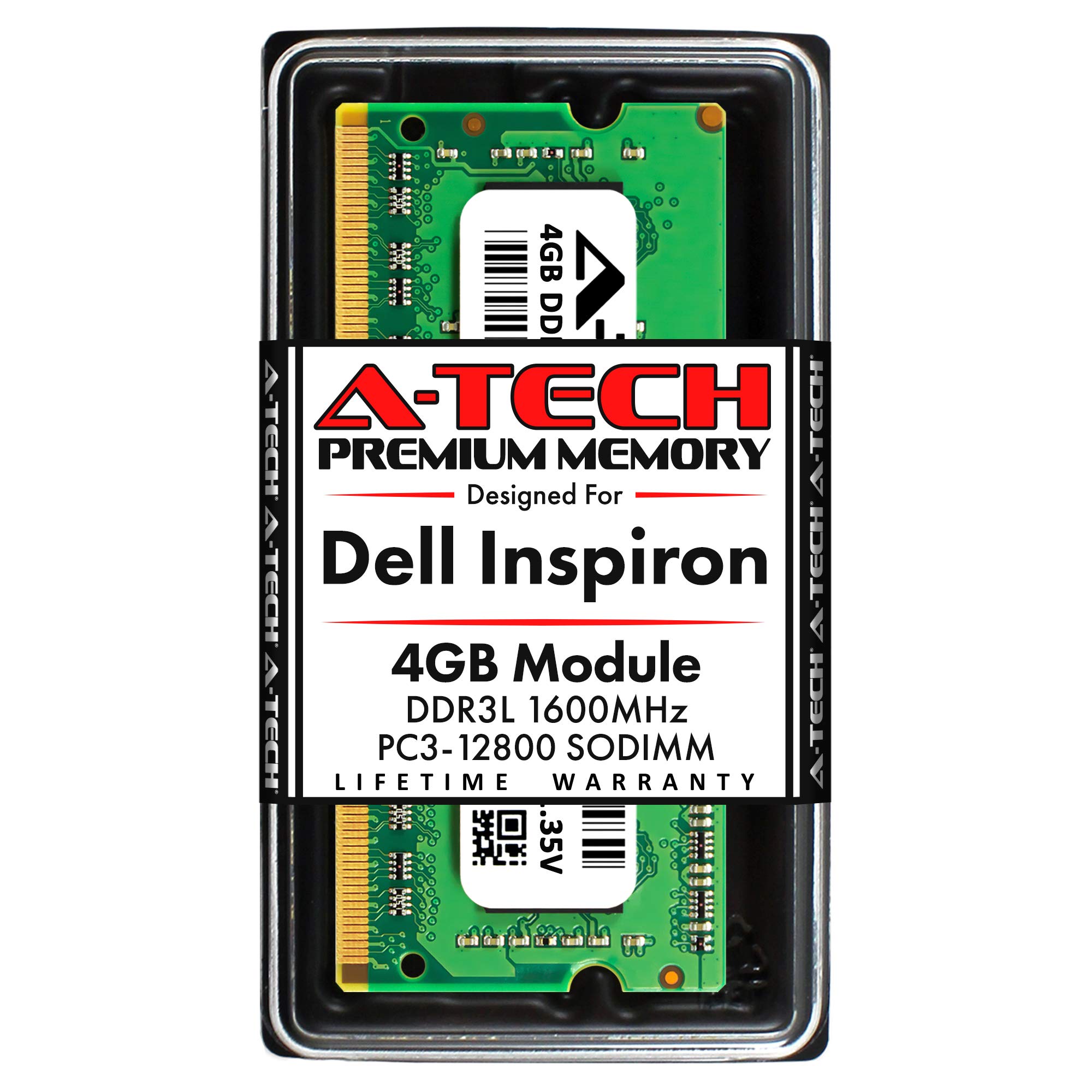 A-Tech 4GB RAM for Dell Inspiron 24 3452, 3455, 3459, 5459, 5488 All-in-One | DDR3/DDR3L 1600MHz SODIMM PC3L-12800 204-Pin Non-ECC Unbuffered Memory Upgrade Module 1