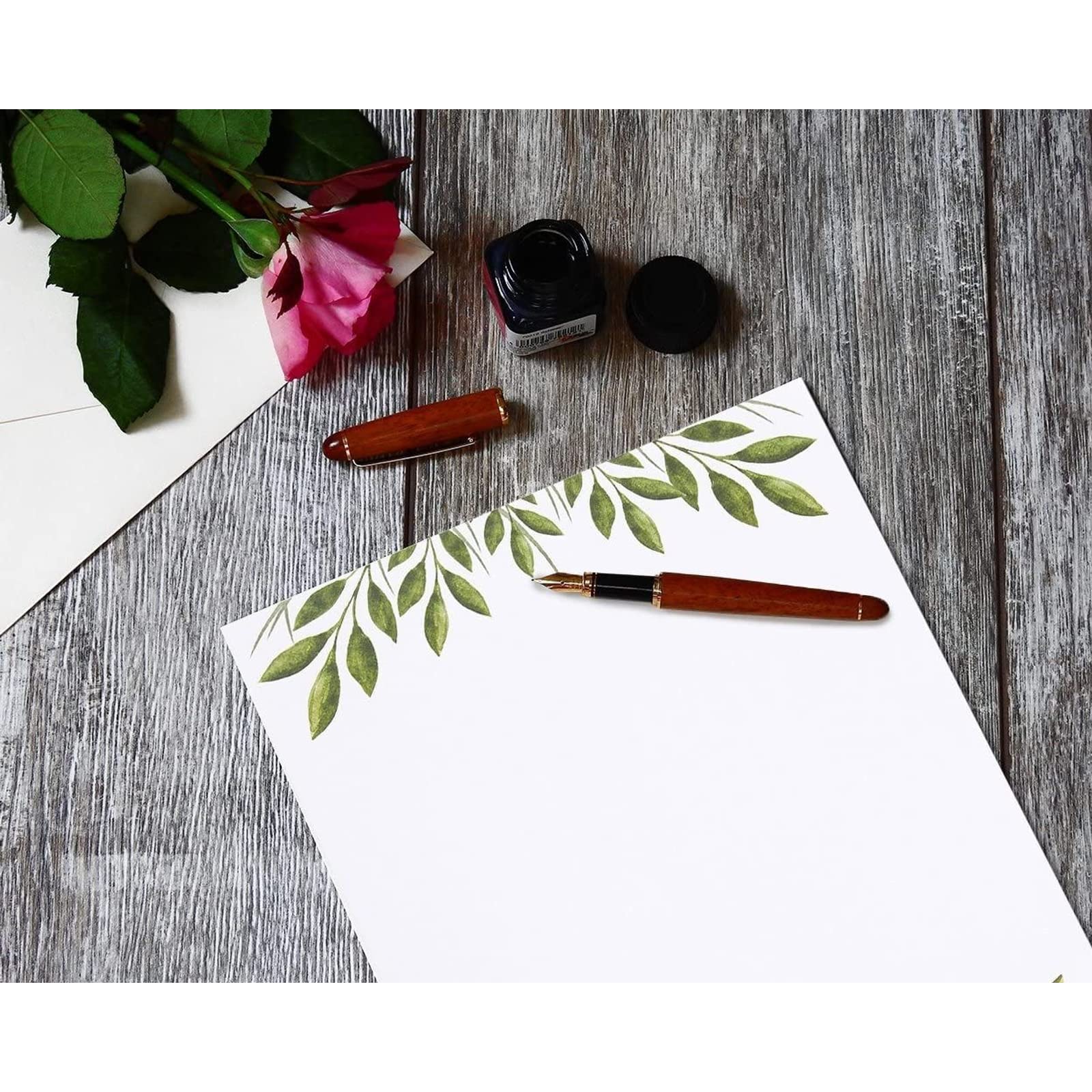 Leaf-Themed Stationery Paper Set - 8.5 x 11 in, 48 Pack - Single-Sided Decorative Writing & Printer Paper for Letters, Notes & Announcements 2