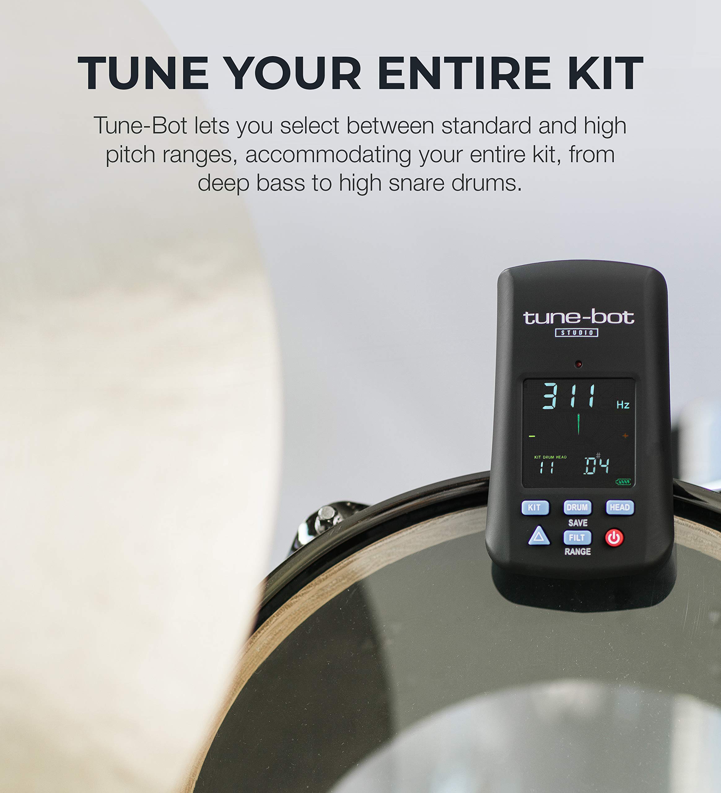Tune-Bot Studio TBS-001 Digital Drum Tuner - Clip-On Tuner for Acoustic Drum Kits 5