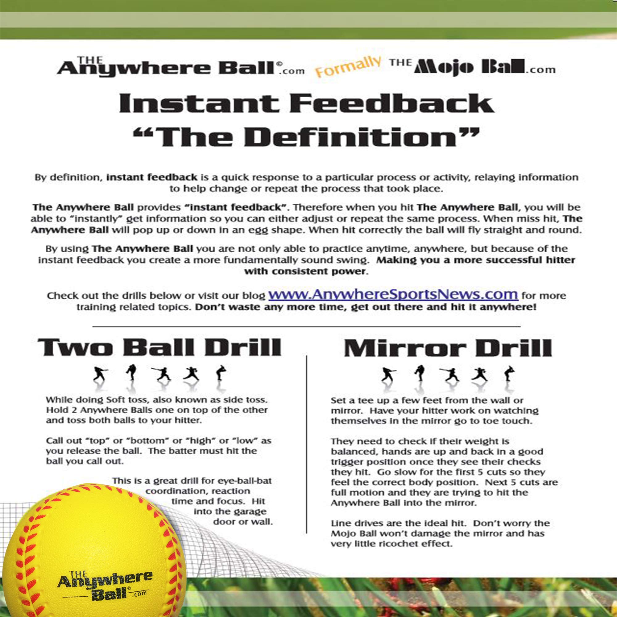The Anywhere Ball Baseball & Softball Foam Training Ball (6 Pack Bundle) 6