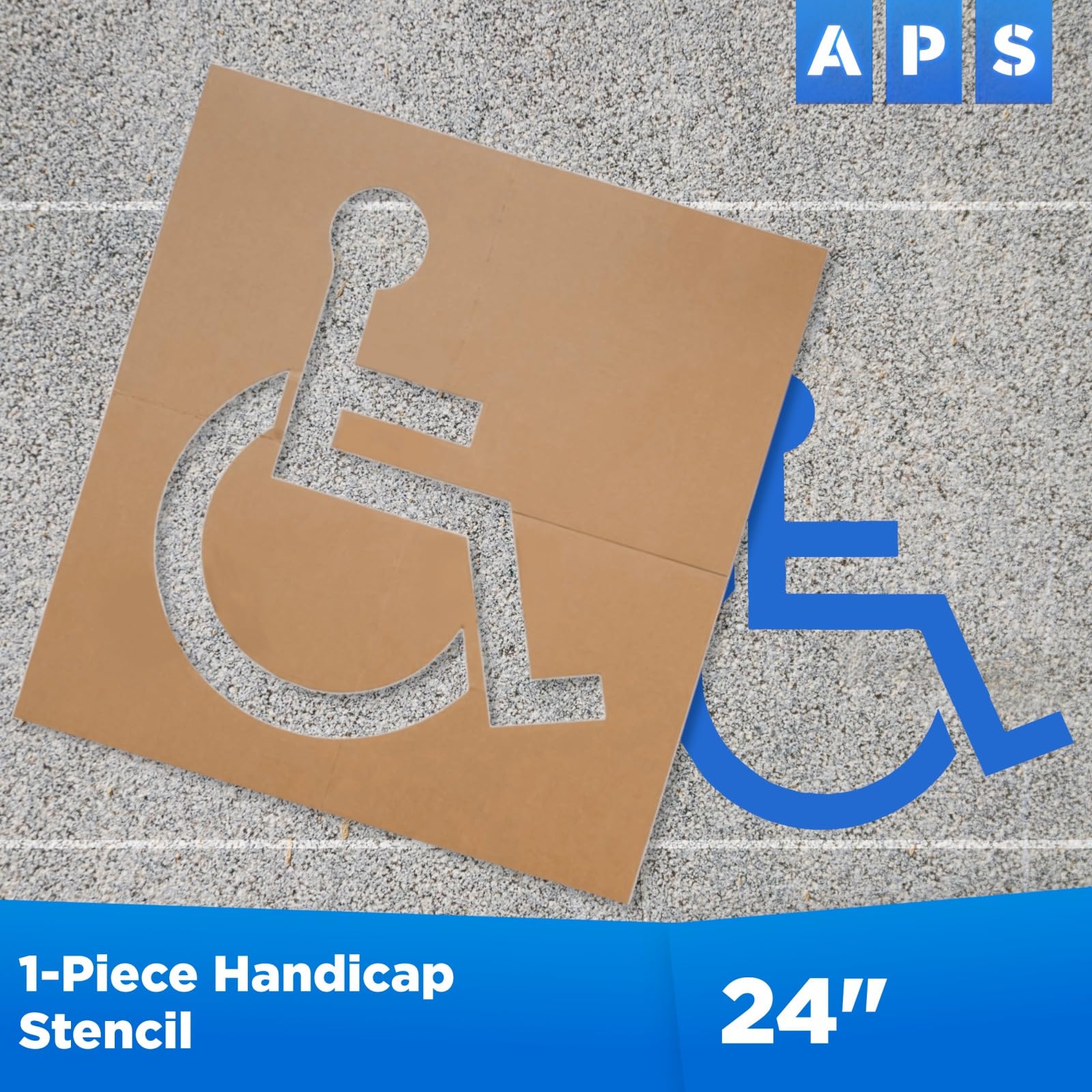 APS 24" Handicap Stencil Parking Lot | ADA Stencil ICON only Parking Lot Stencil | Handicap Parking Stencil Parking Lot and Garage | Pavement Stencils All Surfaces | Made in USA w/Recycled Cardboard 2