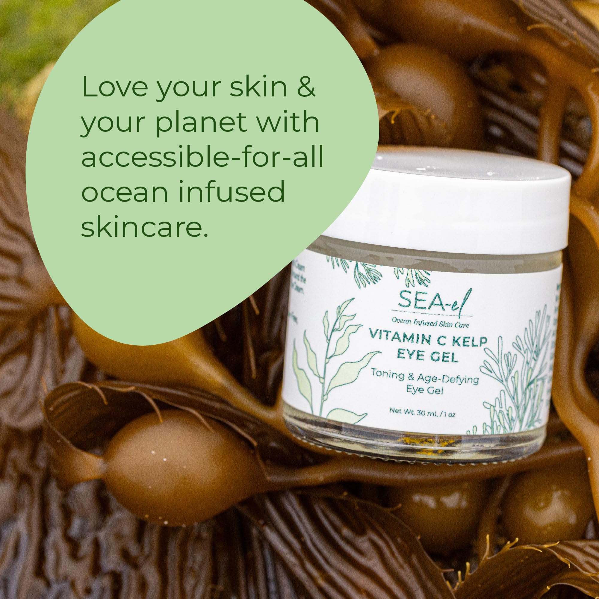 Sea-el Vitamin C Kelp Eye Gel Toning & Age Defying Skincare for Puffiness, Under Eye Bags & Dark Circles Cooling Youthful Glow for Women & Men - 1 Oz 5