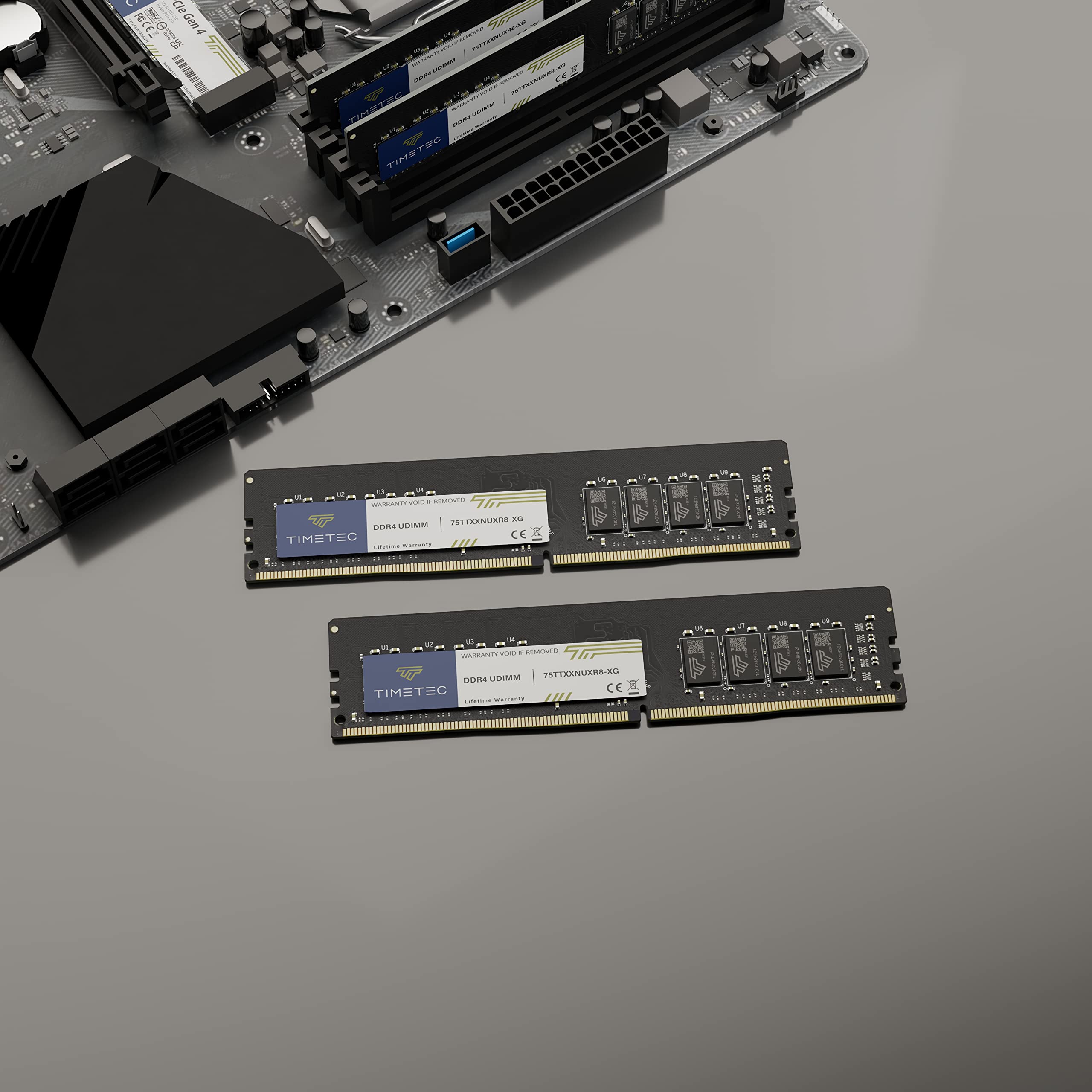 Timetec 16GB KIT(2x8GB) DDR4 3200MHz (or 2933MHz or 2666MHz) PC4-25600 Non-XMP CL22 1.2V Non-ECC Unbuffered 1Rx8 Single Rank 288 Pin UDIMM Desktop PC Computer Memory RAM Module Upgrade 5