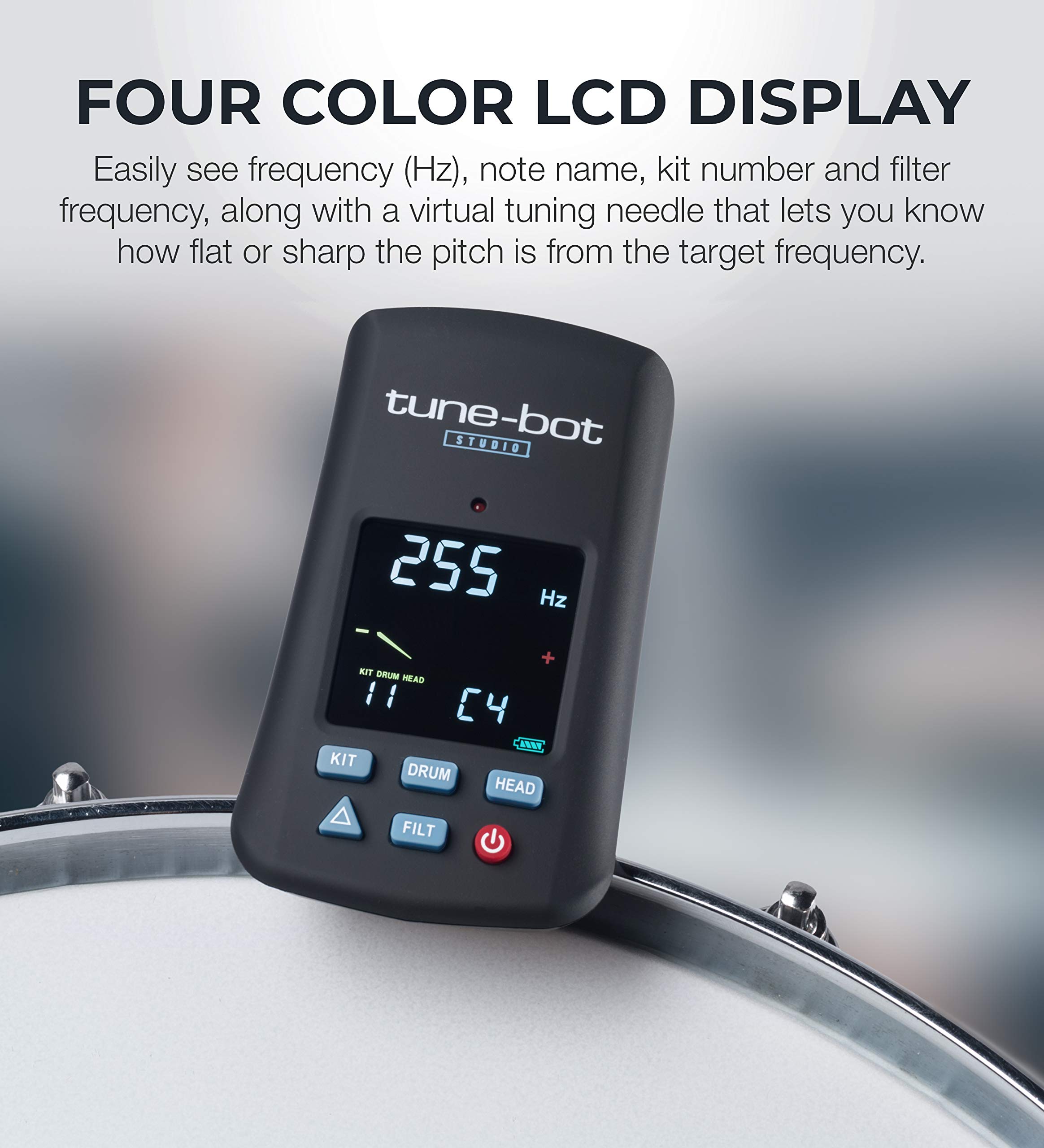 Tune-Bot Studio TBS-001 Digital Drum Tuner - Clip-On Tuner for Acoustic Drum Kits 6