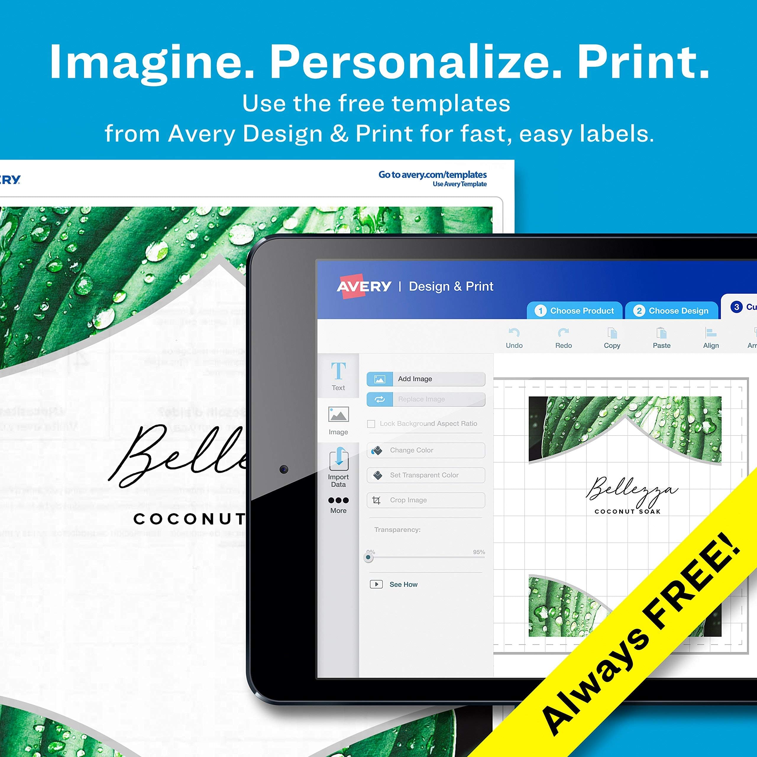 Avery Full Sheet Printable Shipping Labels, 8.5" x 11", Matte Clear, 10 Blank Mailing Labels (18665) 6