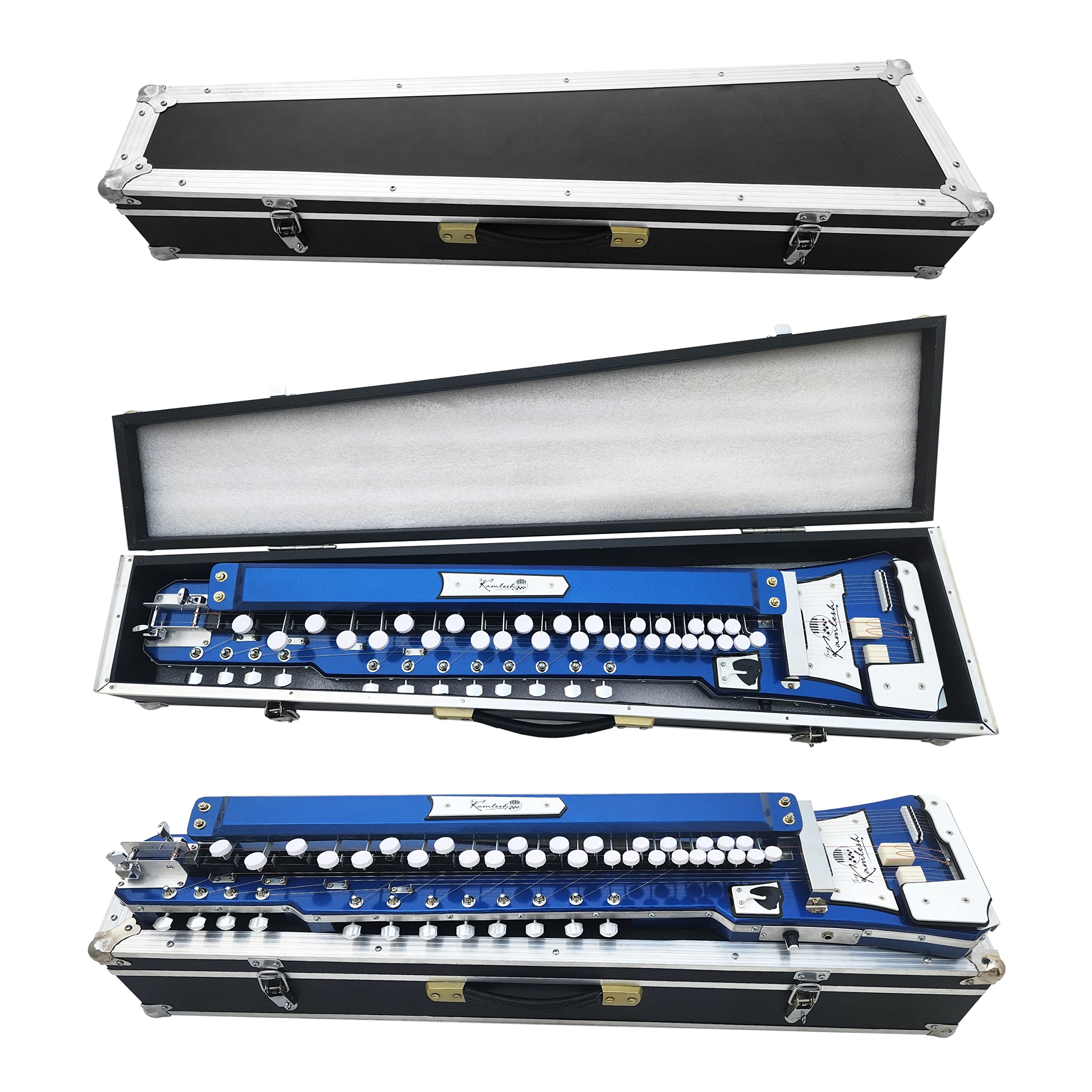 The Kamlesh® Indian Banjo (Bulbul Tarang) Electric Benjo with Protective Box, Strings, Picks, Jack Cable, Tuning Guide & Lifetime Support - 29 Keys, Royal Blue 5