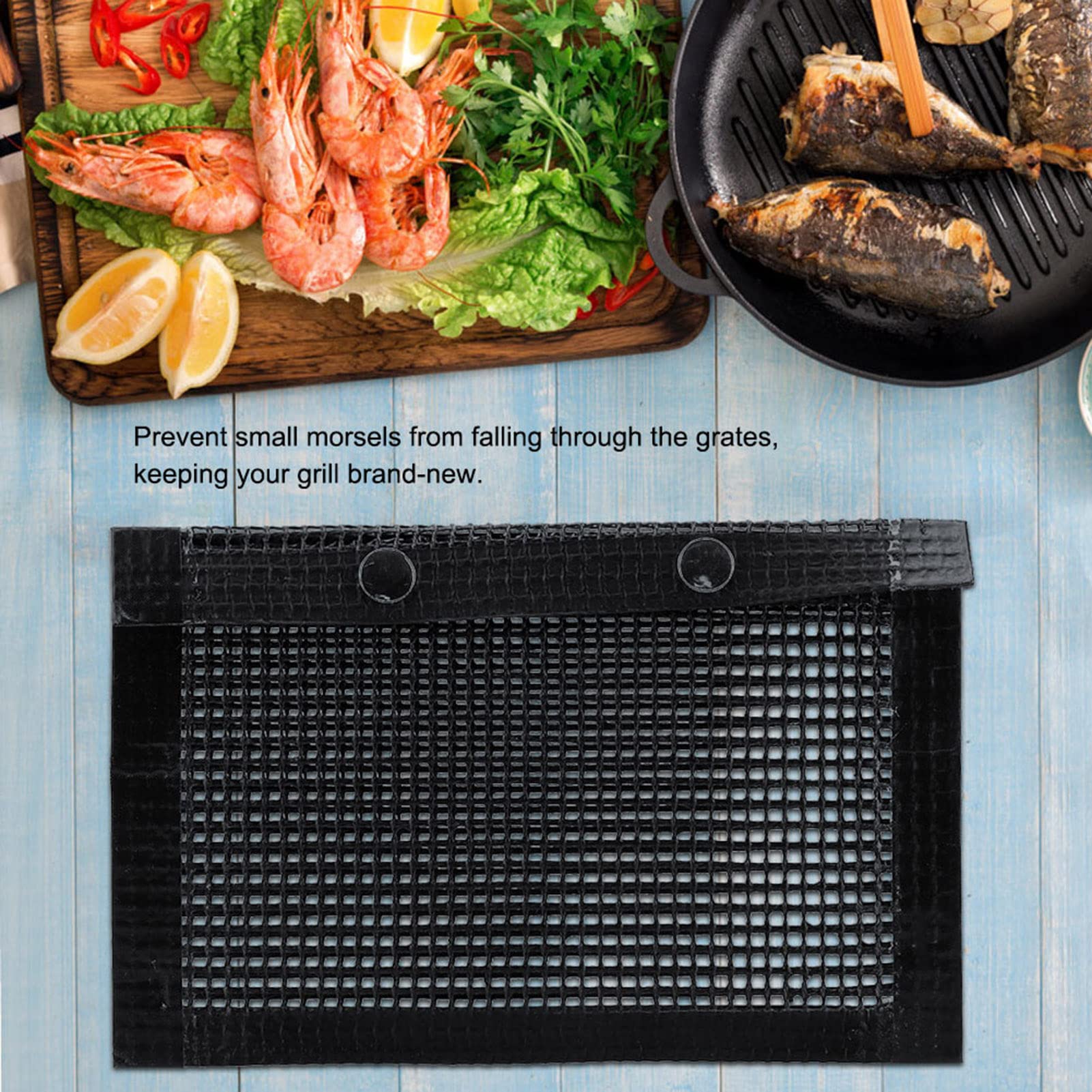 Msiud BBQ Mesh Grill Bags, Pouches Barbeque Charcoal Electric Heat Resistant Non Stick Bag Indoor Outdoor Barbecue Accessories Clean Dishwasher Safe Net Gas Smokers Vegetables Basket Cooking Veggie 5
