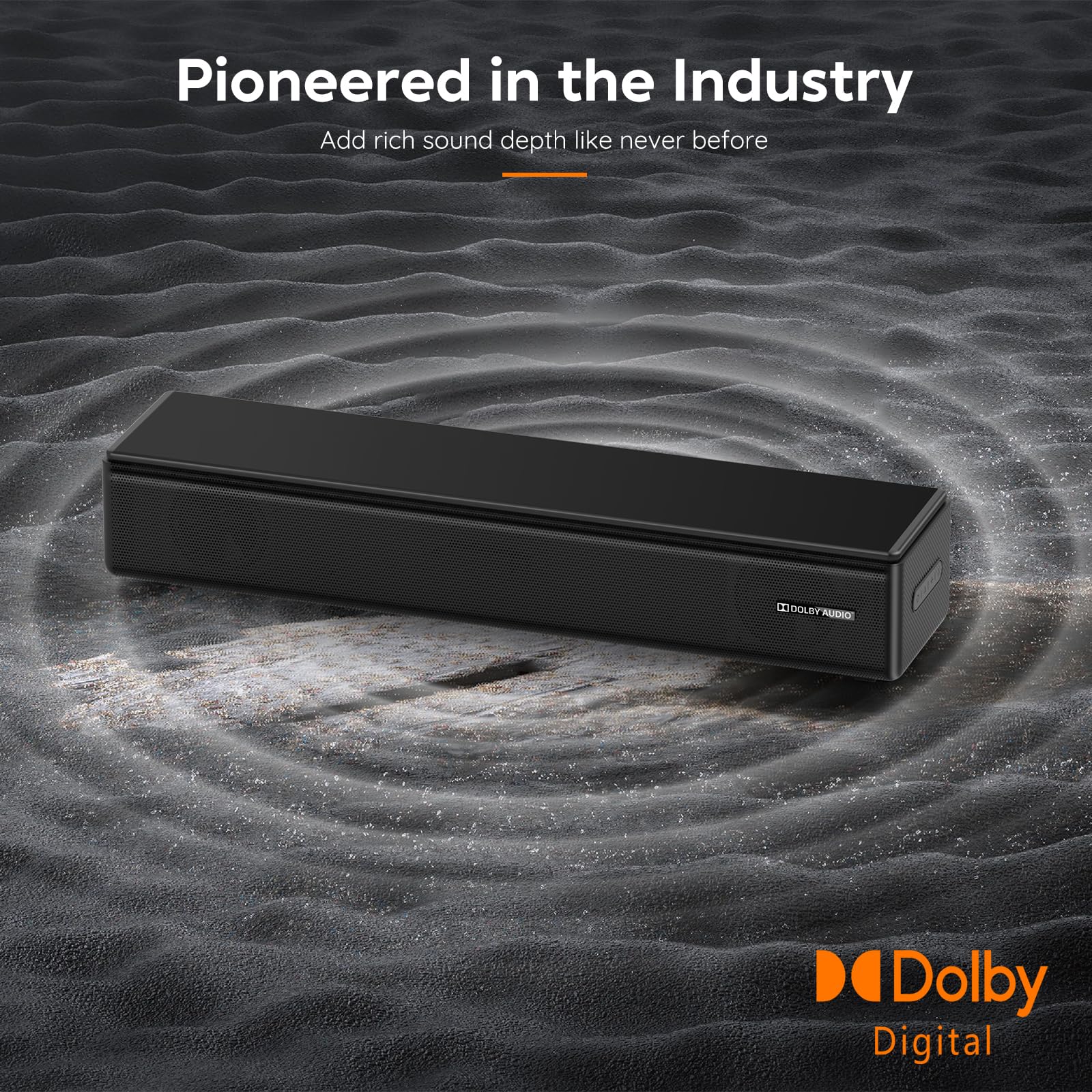 2.0 CH Dolby Digital Sound Bar - Bluetooth Home Theater Speaker with HDMI ARC, Optical, Aux for Smart TV, Gaming, PC & Projector, Compact Speaker Bar with 3D Surround Sound Home Theater Soundbar 3