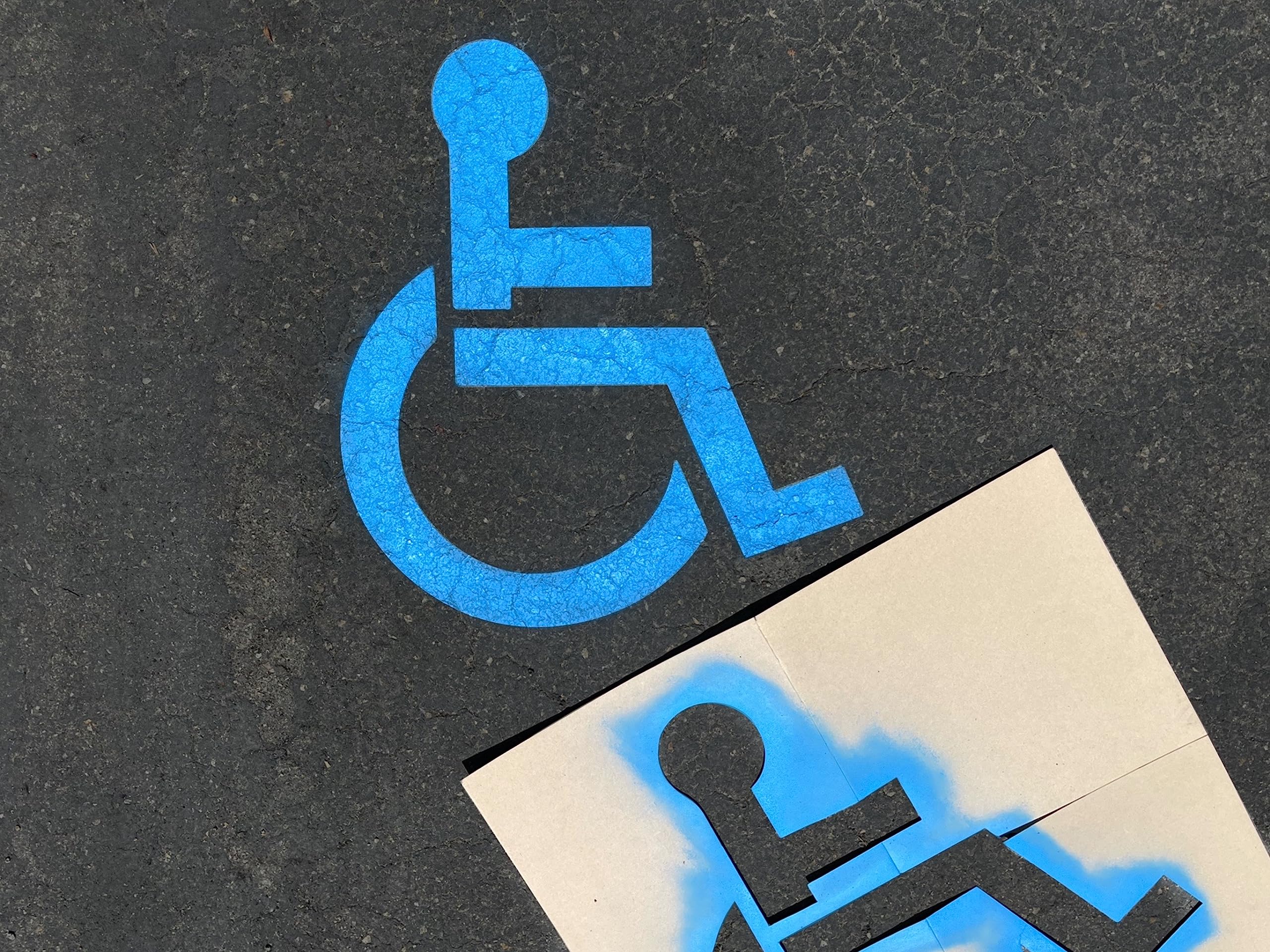 APS 24" Handicap Stencil Parking Lot | ADA Stencil ICON only Parking Lot Stencil | Handicap Parking Stencil Parking Lot and Garage | Pavement Stencils All Surfaces | Made in USA w/Recycled Cardboard 6