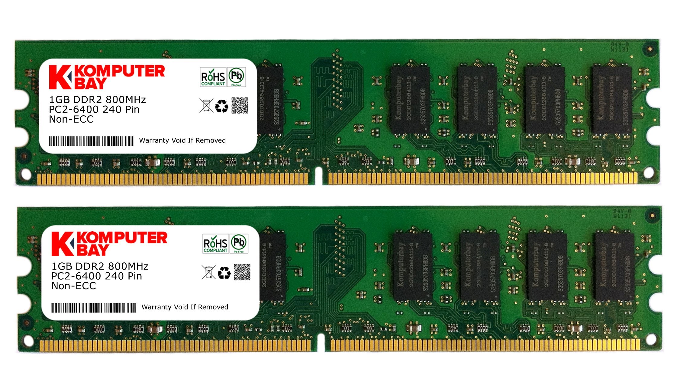 Komputerbay 2GB 2x 1GB DDR2 PC2 6400 800Mhz 240 Pin DIMM 2 GB KIT 1