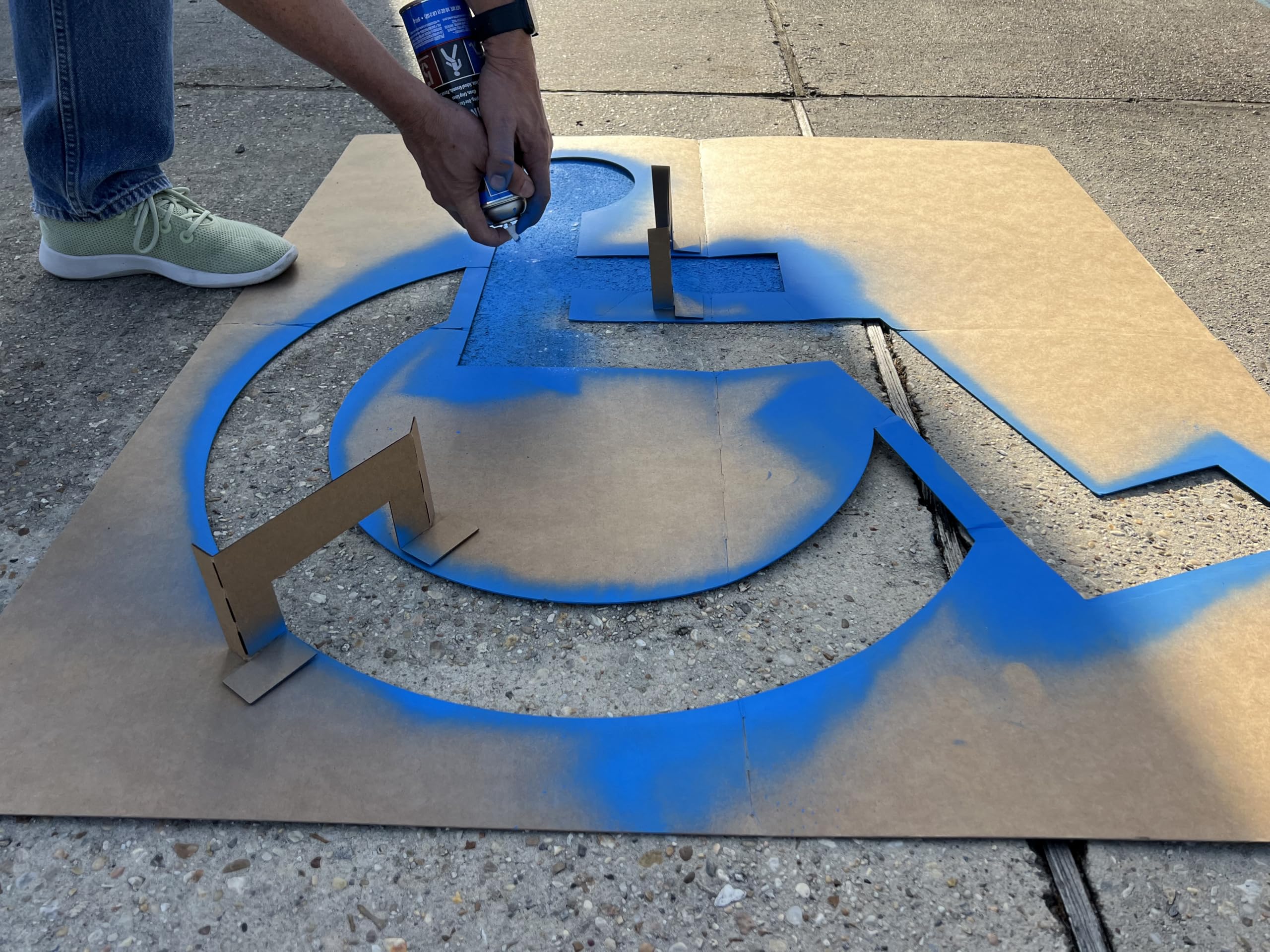 APS 24" Handicap Stencil Parking Lot | ADA Stencil ICON only Parking Lot Stencil | Handicap Parking Stencil Parking Lot and Garage | Pavement Stencils All Surfaces | Made in USA w/Recycled Cardboard 4