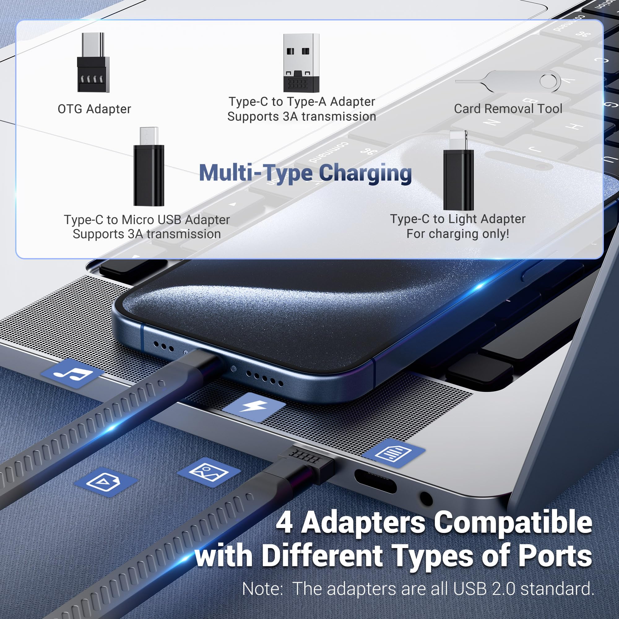 Cable Card + Card Reader：Cable Card High-Speed SD Card Reader Case with SD Card Reader 3
