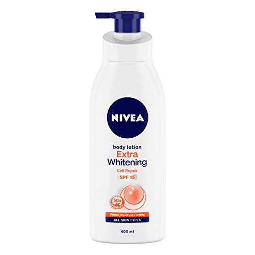 NIVEA Body Lotion, Extra Whitening Cell Repair SPF 15, For All Skin Types, 400ml And NIVEA Sun, Moisturising Lotion, SPF 50, 125ml 3