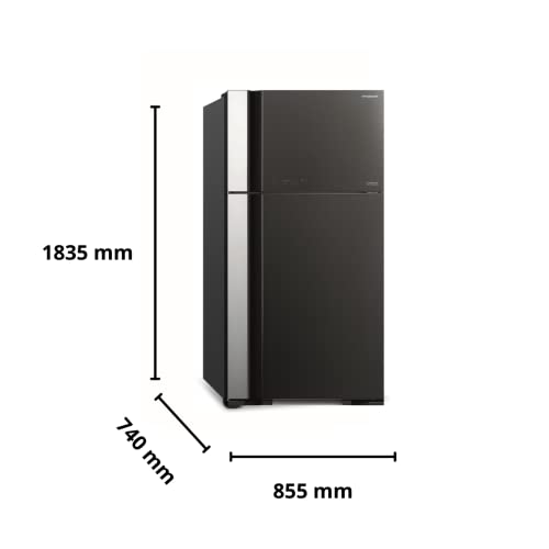 Hitachi 601 L 2 Star Frost Free Inverter Double Door Refrigerator (R-VG660PND7, Glass Grey) 4