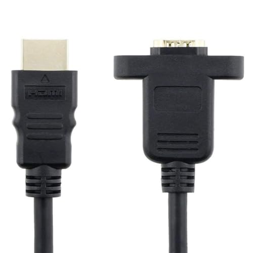 RuhZa (30Cm 1.4 Version HDMI Male to HDMI Female Extension Cable (Input Panel Mount Adapter Cable) HDMI M-F Cable -black 5