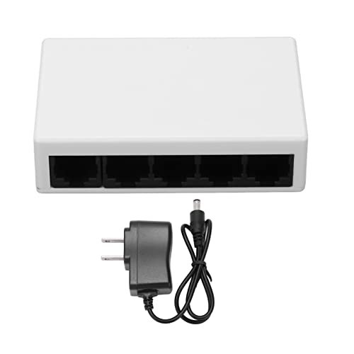 5 Port Ethernet Network Switch Plug and Play Fast Ethernet Switch US Plug 100240V High Speed Stability Silent Operation RJ45 Ports 100M 2