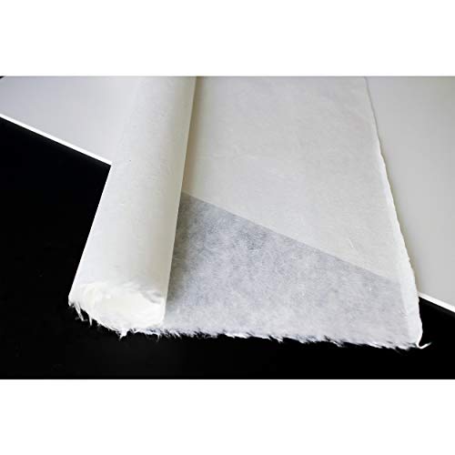 [10 Pcs] Korean Traditional Mulberry Paper HanJi Handmade Plain Natural White Single Layer 28.3" x 55.9" 4