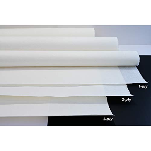 [10 Pcs] Korean Traditional Mulberry Paper HanJi Handmade Plain Natural White Single Layer 28.3" x 55.9" 6