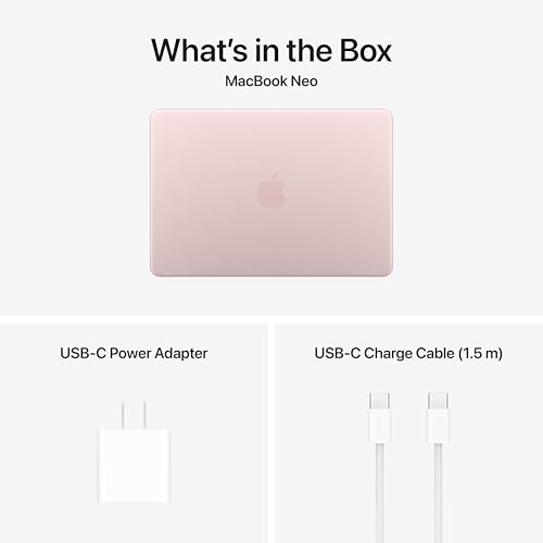 Apple 2026 MacBook Neo 13-inch Laptop with A18 Pro chip: Built for AI and Apple Intelligence, Liquid Retina Display, 8GB Unified Memory, 256GB SSD Storage, 1080p FaceTime HD Camera; Blush 6