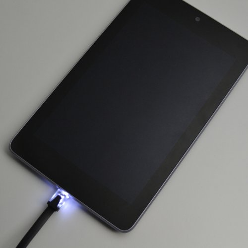 3 ft LED Light Up Flat Micro USB Cable – 1-Meter Universal Charge and Sync Cord, Tangle Free, White LED, for Android/Windows Smartphones and Tablets (Samsung, Microsoft, HTC, BlackBerry) (Black) 5